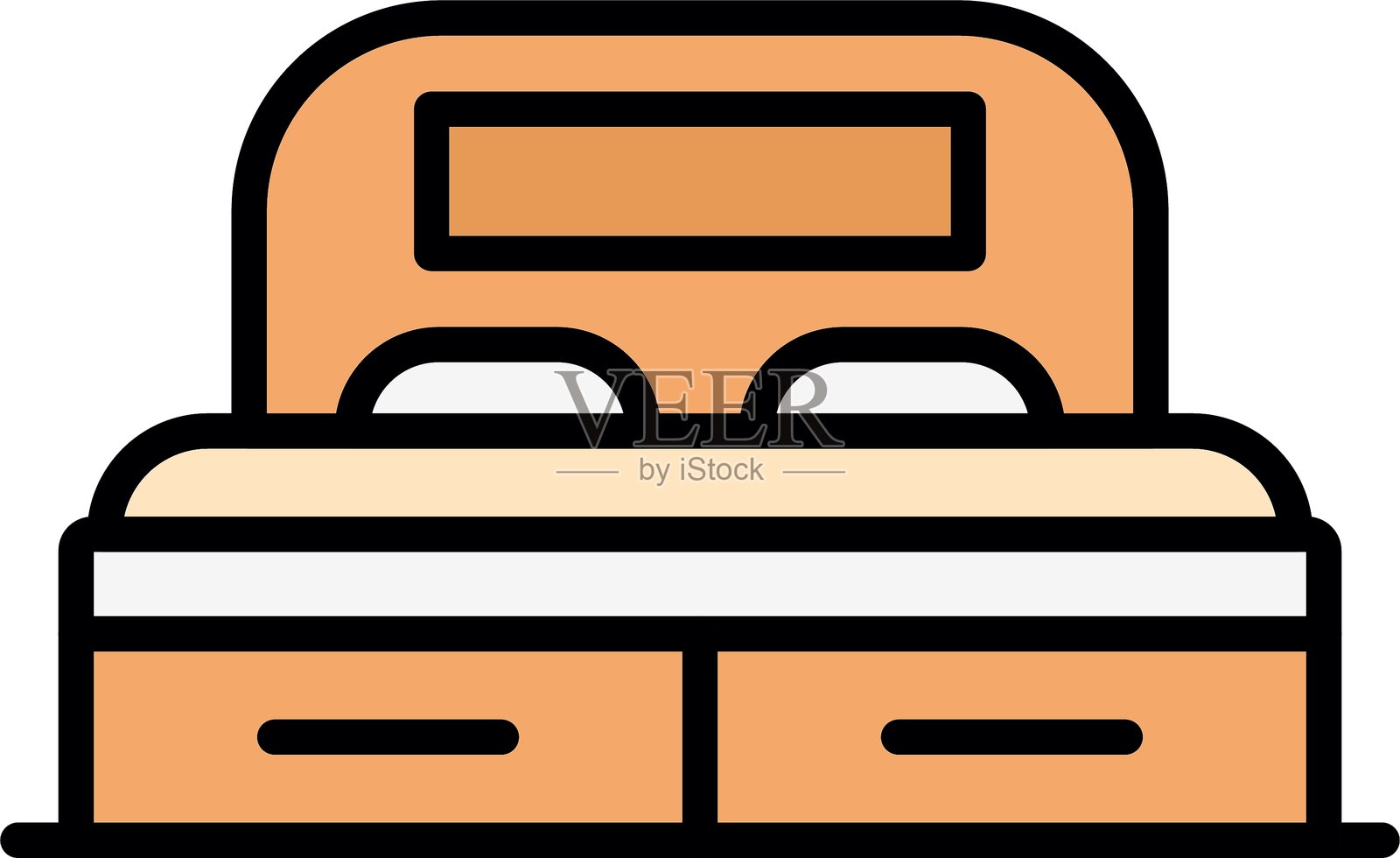 床的图标插画图片素材