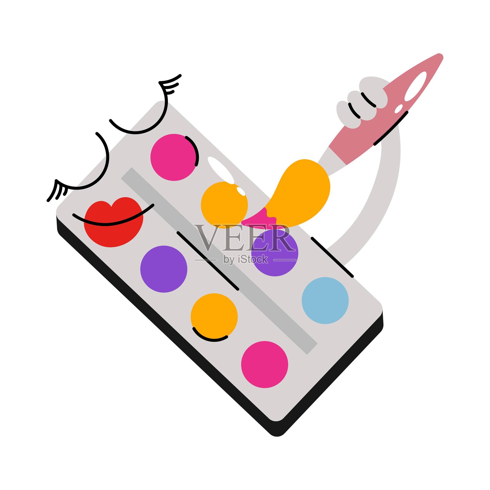 水彩矢量贴纸。EPS 10 文件插画图片素材