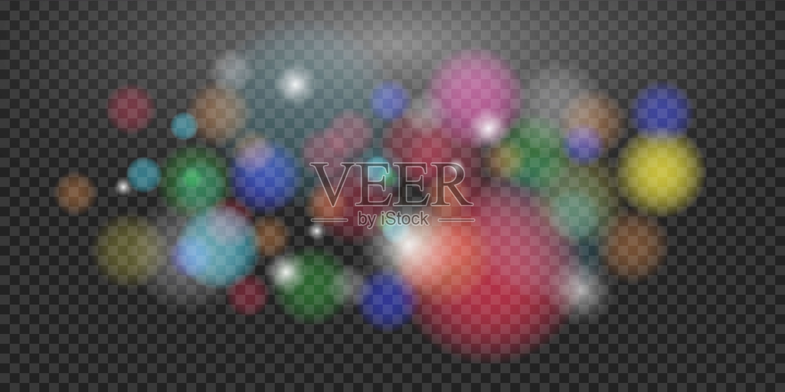 光效与眩光。圣诞节闪烁的散景。插画图片素材