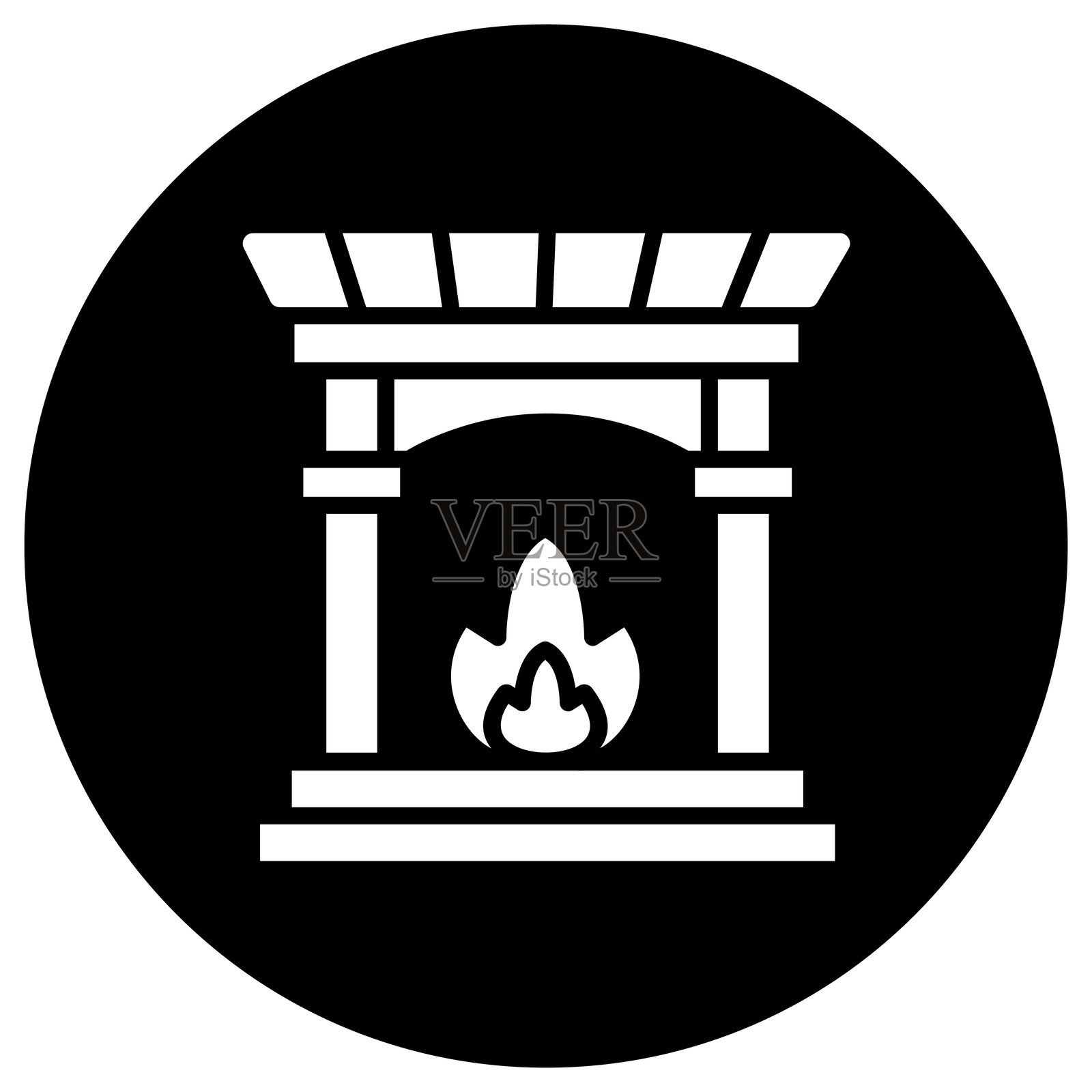 壁炉矢量图标设计插图插画图片素材