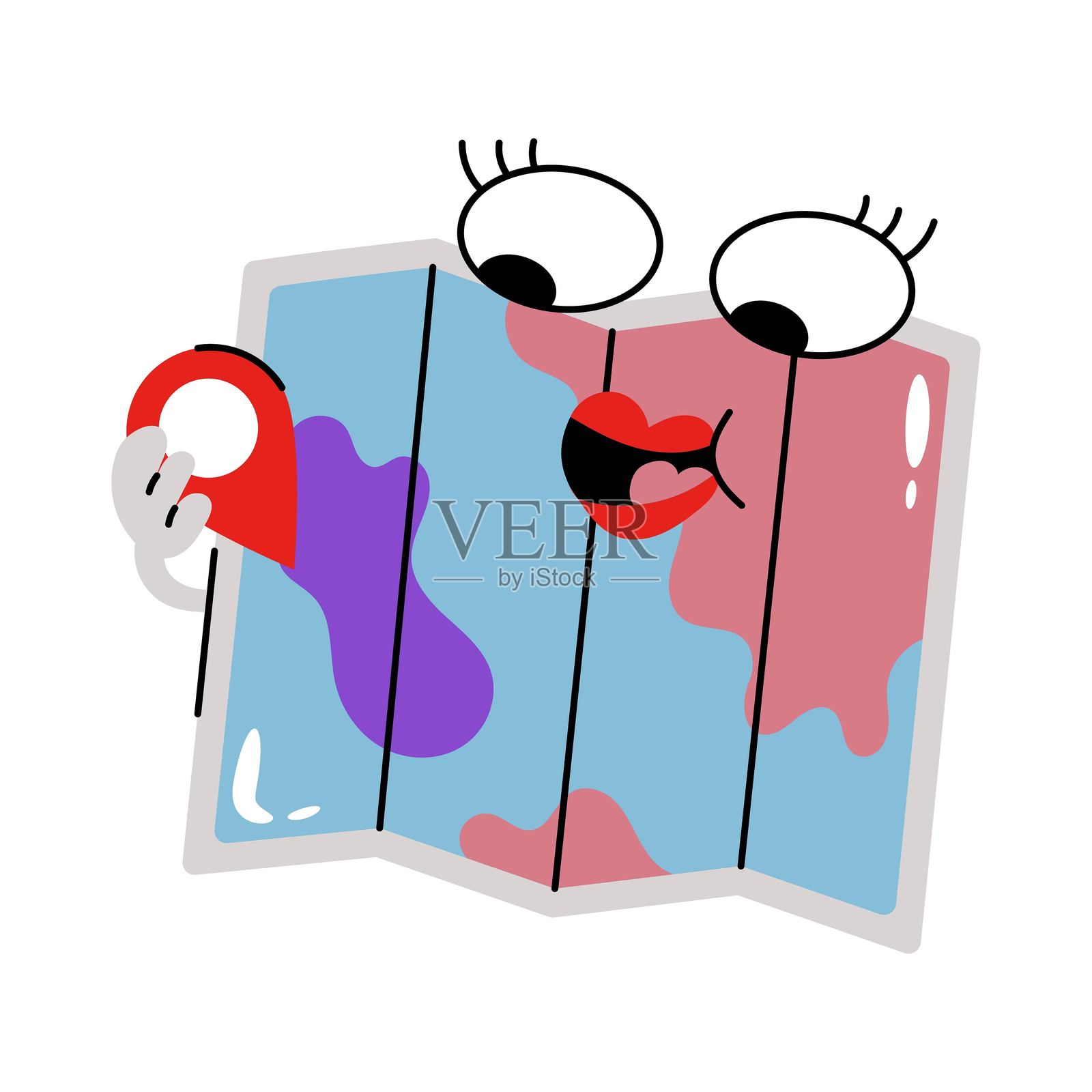 地图矢量贴纸。EPS 10 文件插画图片素材