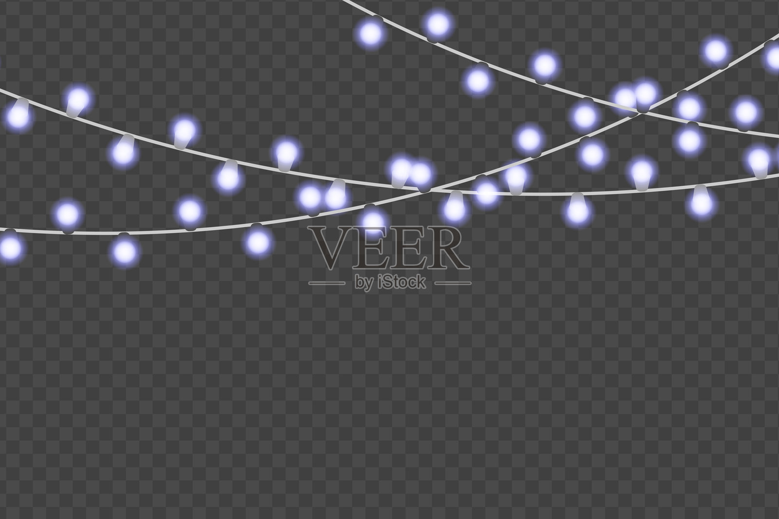 圣诞灯饰，透明背景插画图片素材