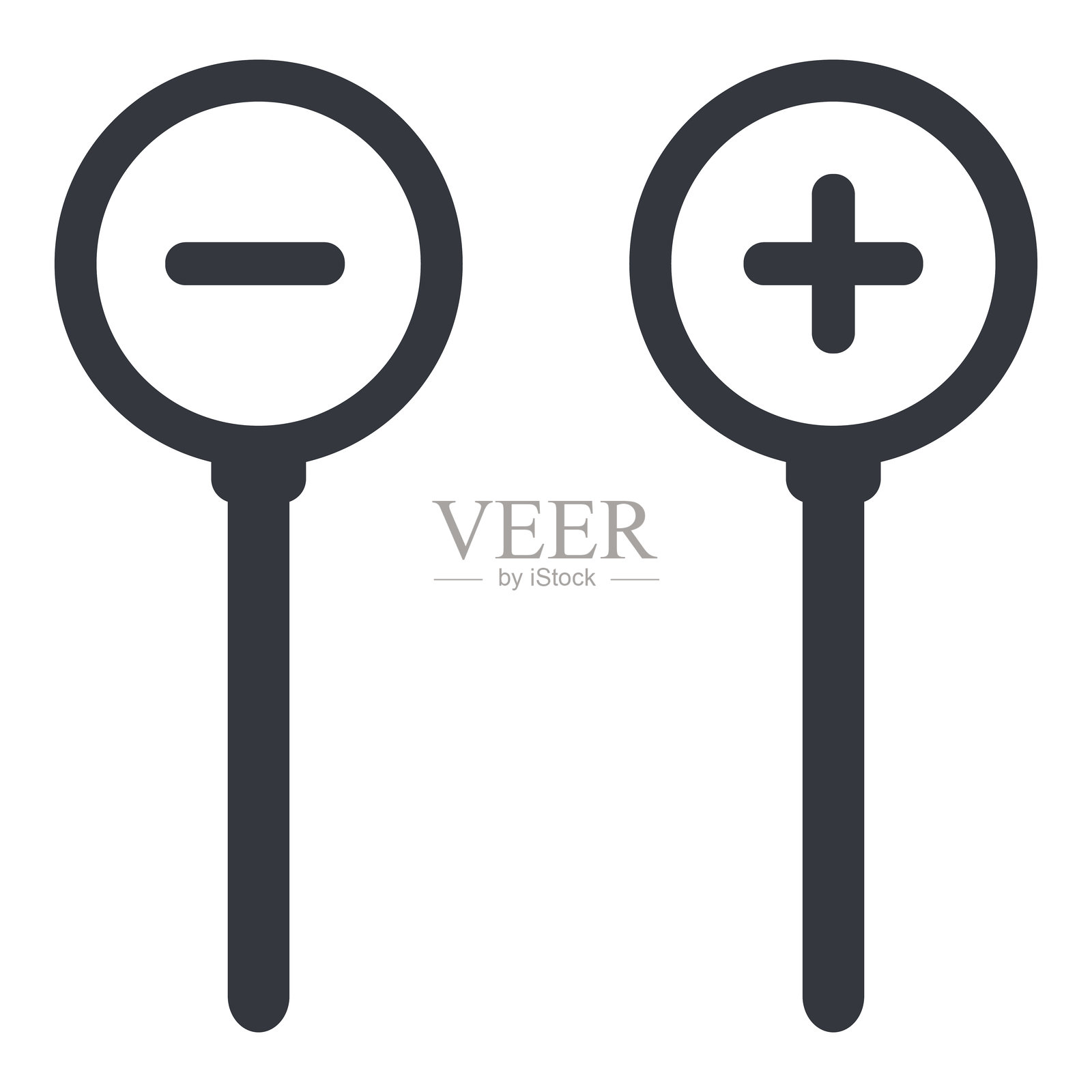 黑色放大和缩小图标插画图片素材