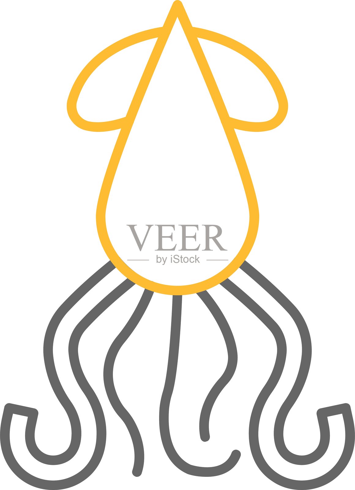 鱿鱼图标插画图片素材