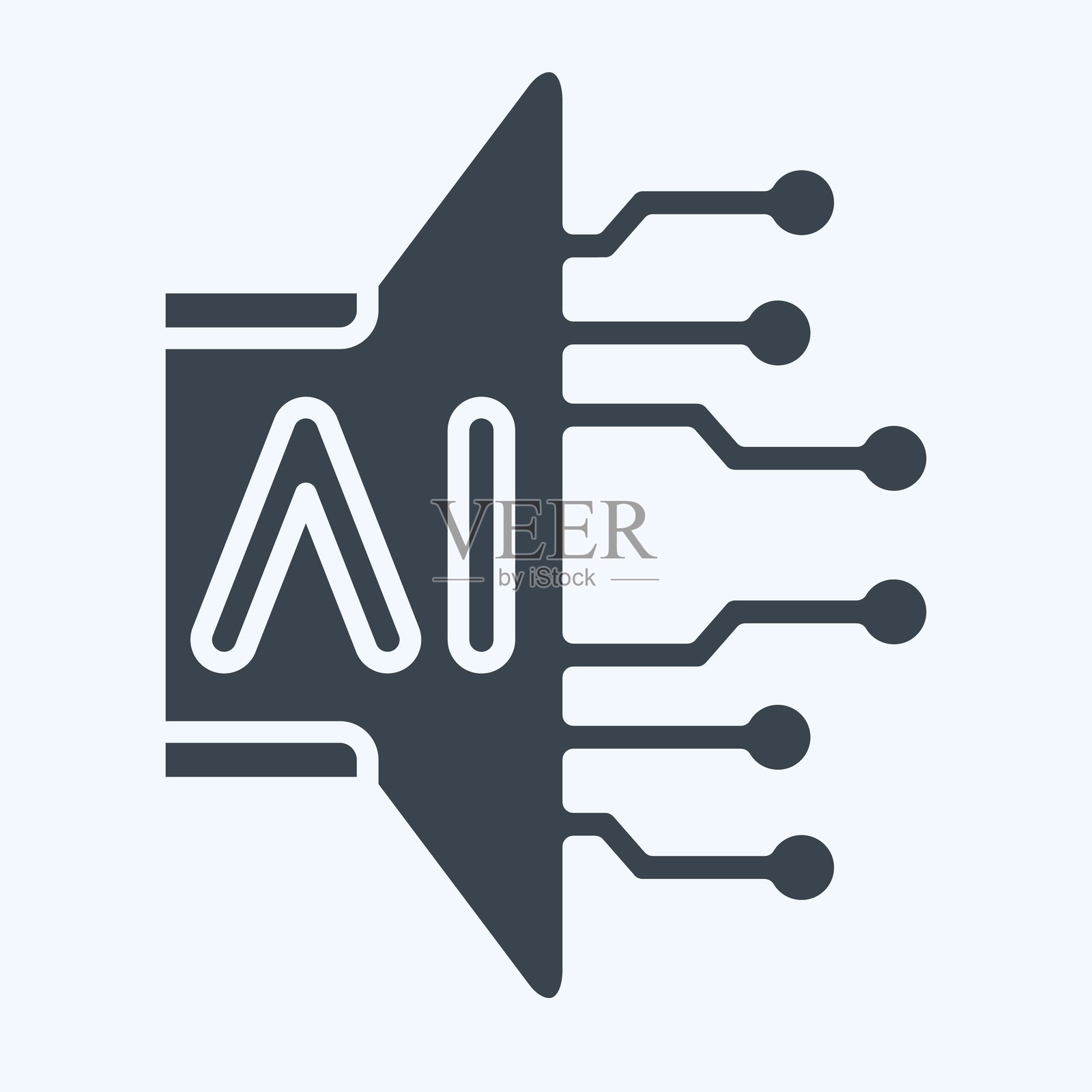 人工智能声音图标，相关于人工智能符号，图形风格插画图片素材