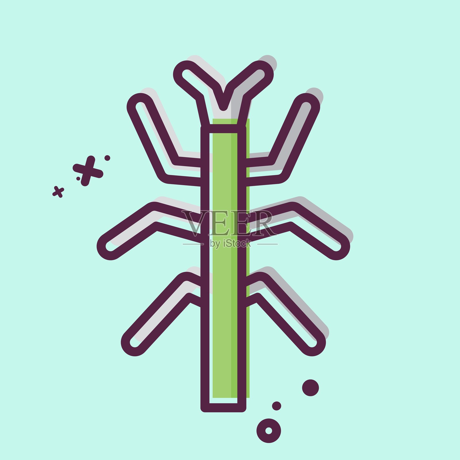 图标虫子棒。与昆虫符号相关。MBE风格。设计可编辑。插画图片素材