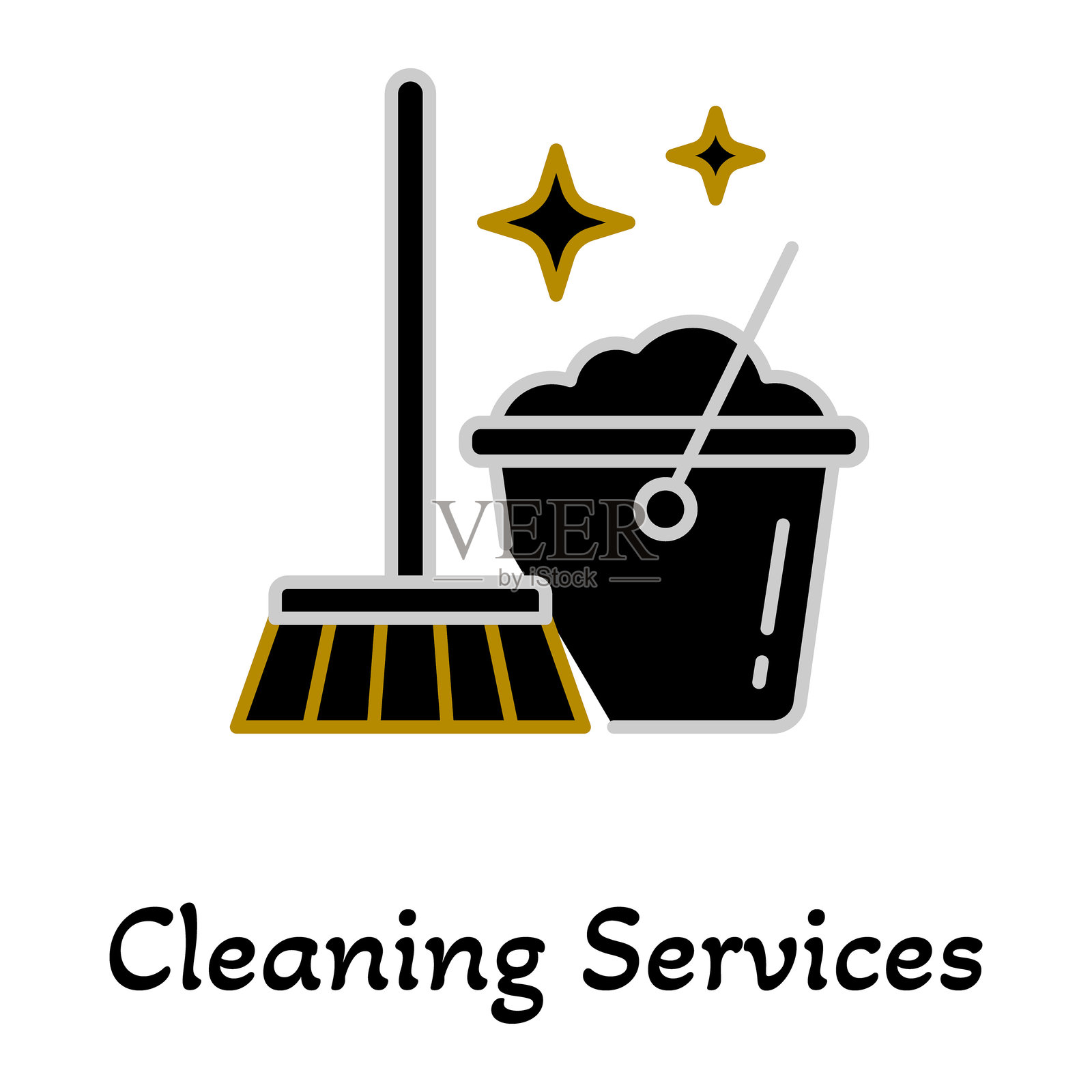 清洁服务图标。清洁、消毒和卫生解决方案符号插画图片素材