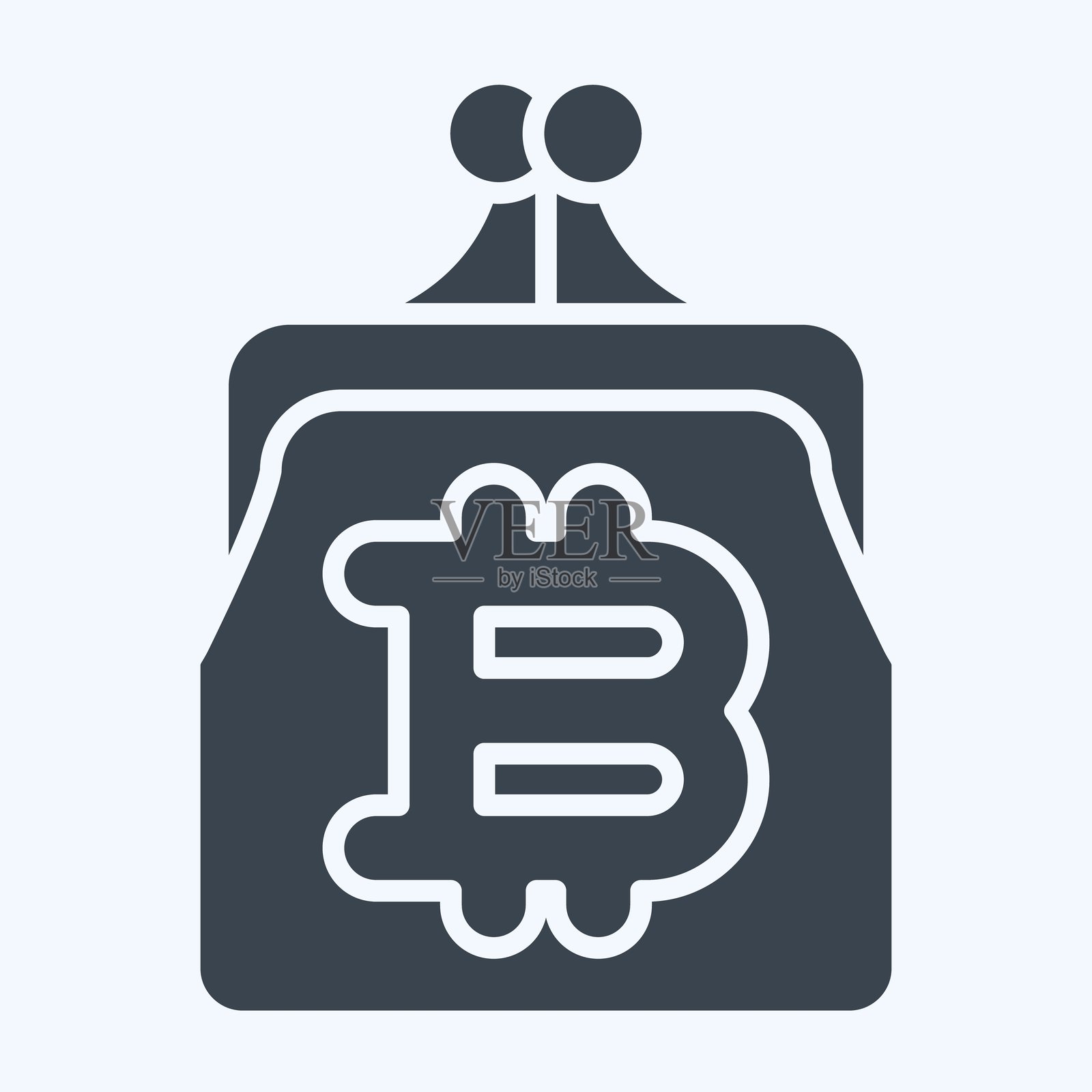 比特币钱包图标，与加密货币符号相关，图形风格插画图片素材