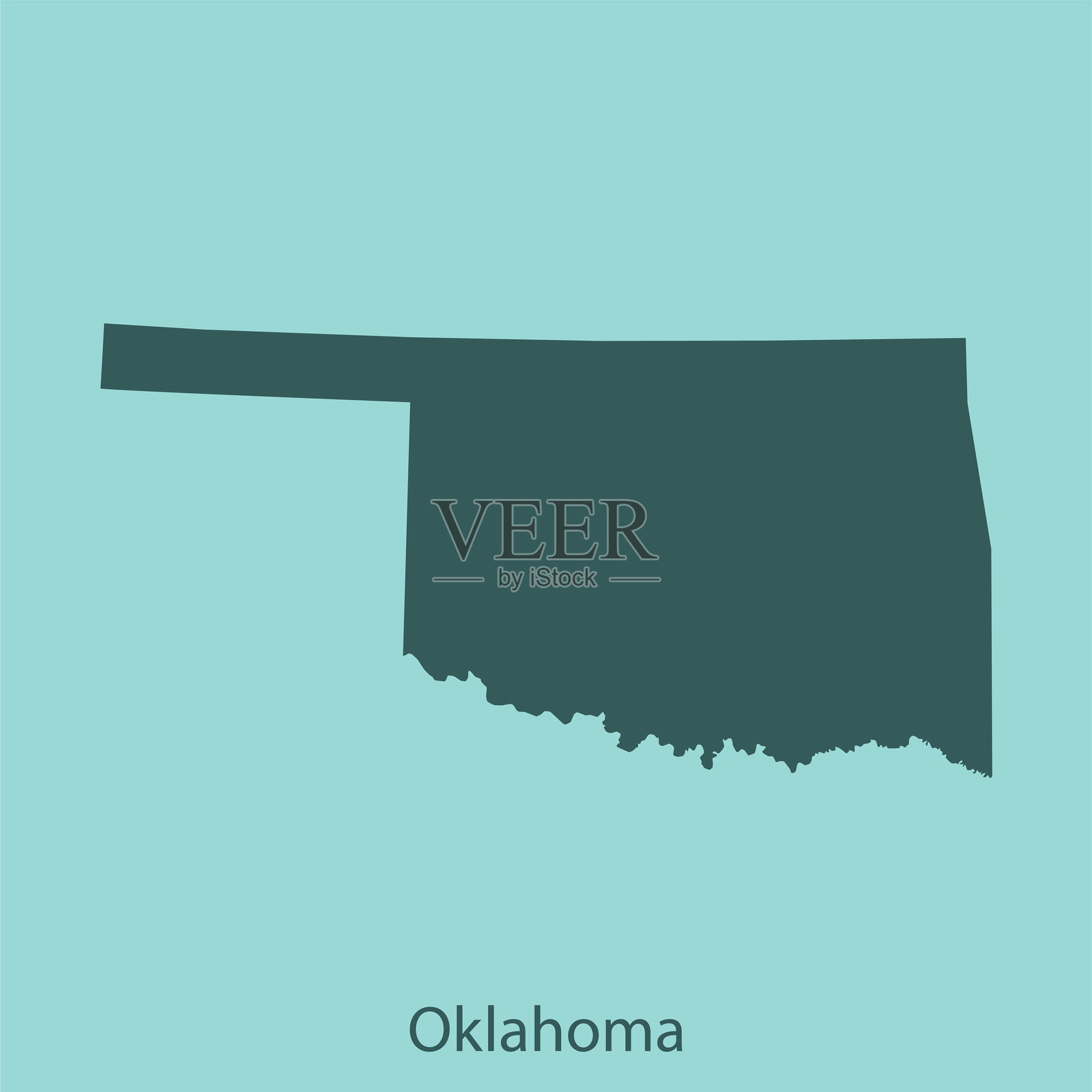 俄克拉荷马州地图插画图片素材