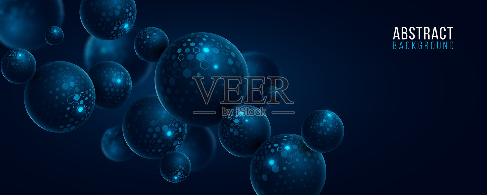 3D 球体表面纹理为发光的网络科技六边形图案。适用于商业或科学在线研讨会的未来背景。网络演示的抽象背景。矢量图。插画图片素材