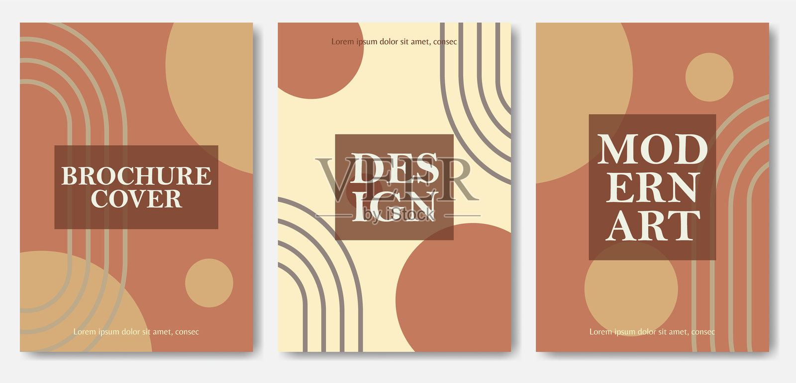 抽象几何极简主义横幅集合。宣传册封面设计模板集，宣传册设计插画图片素材