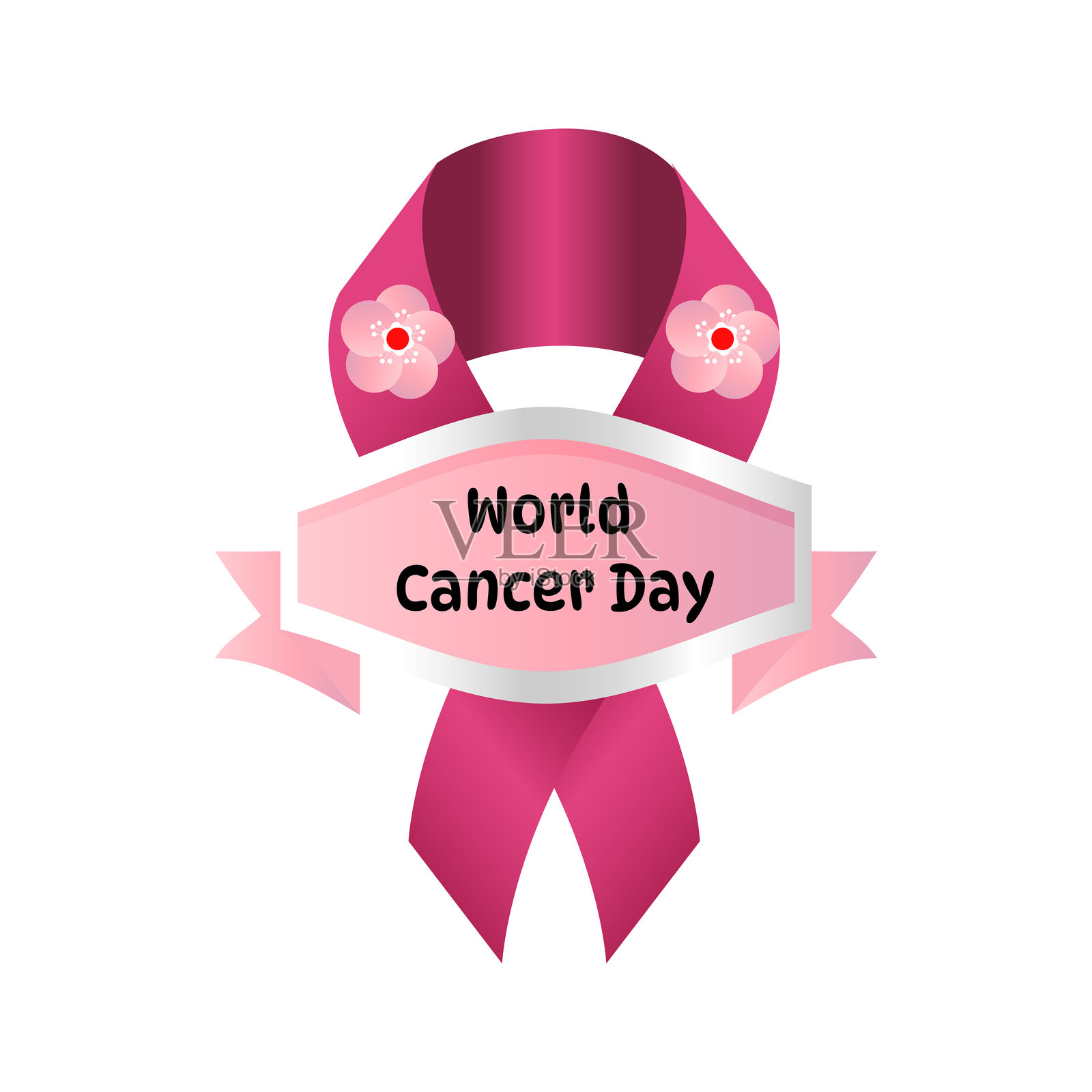 乳腺癌意识粉色丝带插图插画图片素材