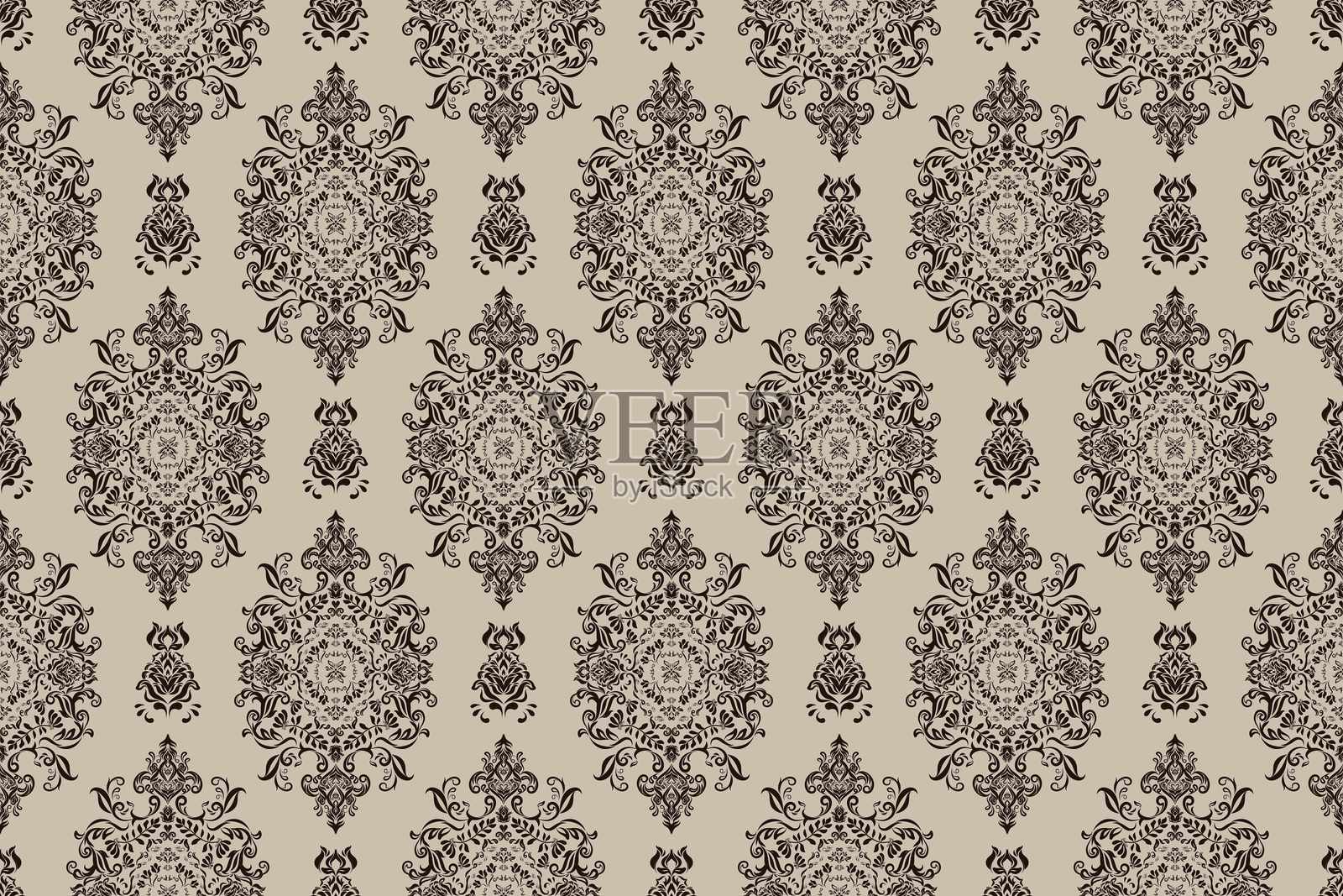 非洲民族手工制作的美丽伊卡特艺术。非洲伊卡特民族部落，波西米亚色彩无缝壁纸。动物印花与民族热带图案相结合。非洲波西米亚风格的佩斯利花卉伊卡特背景。插画图片素材