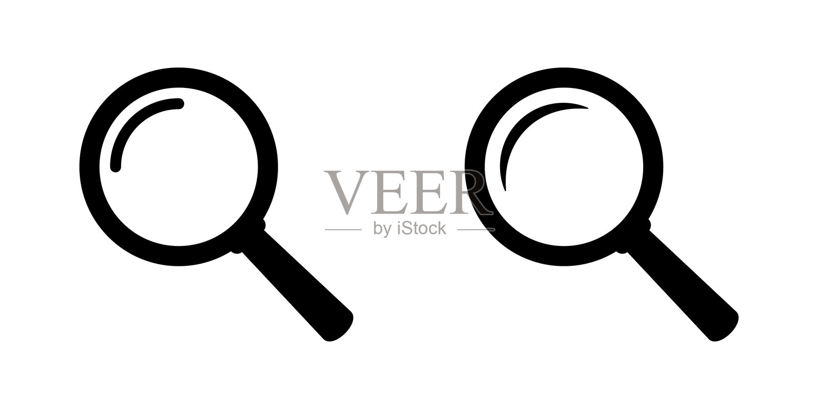 搜索图标。放大镜图标，放大镜图标。插画图片素材