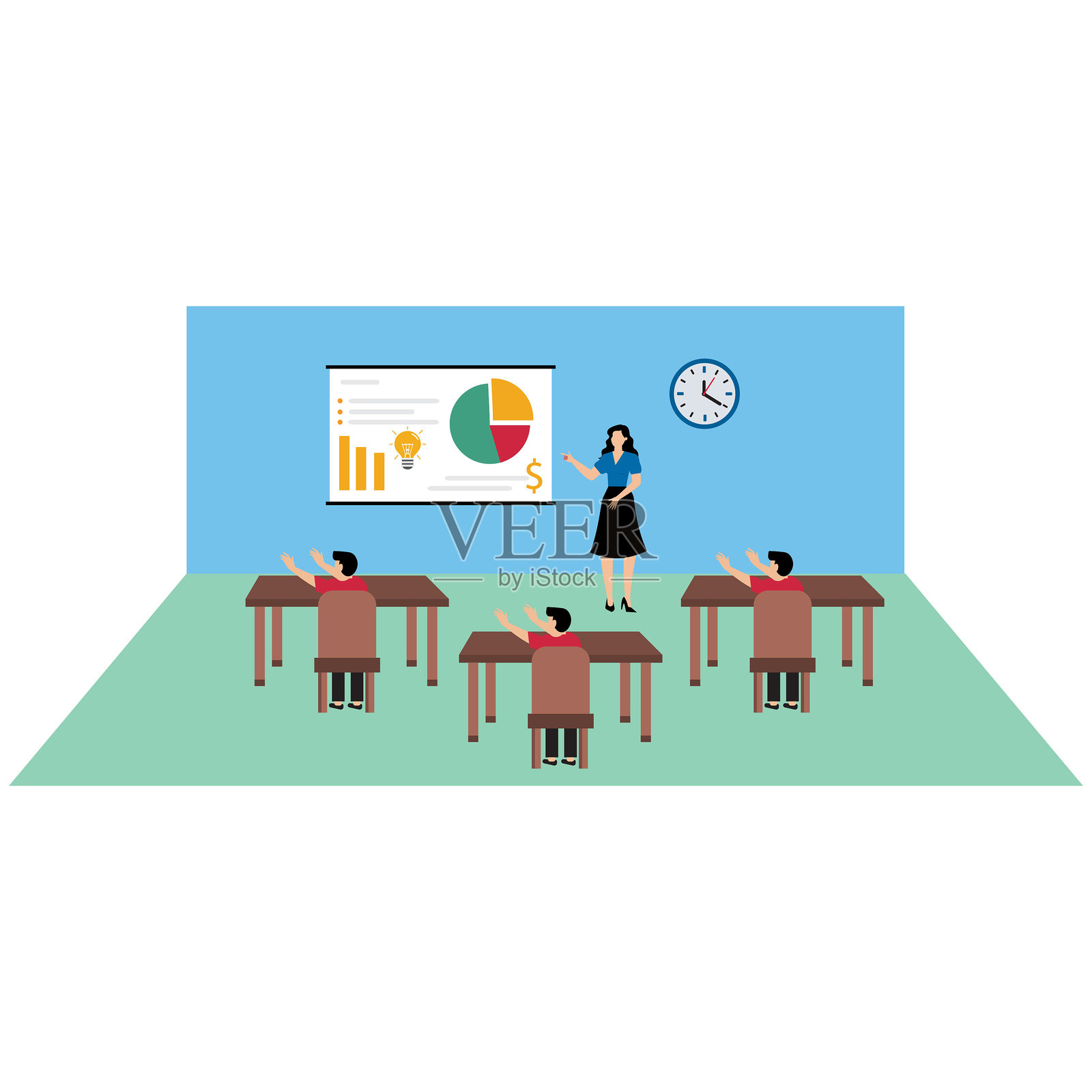 智能教室设置插画图片素材