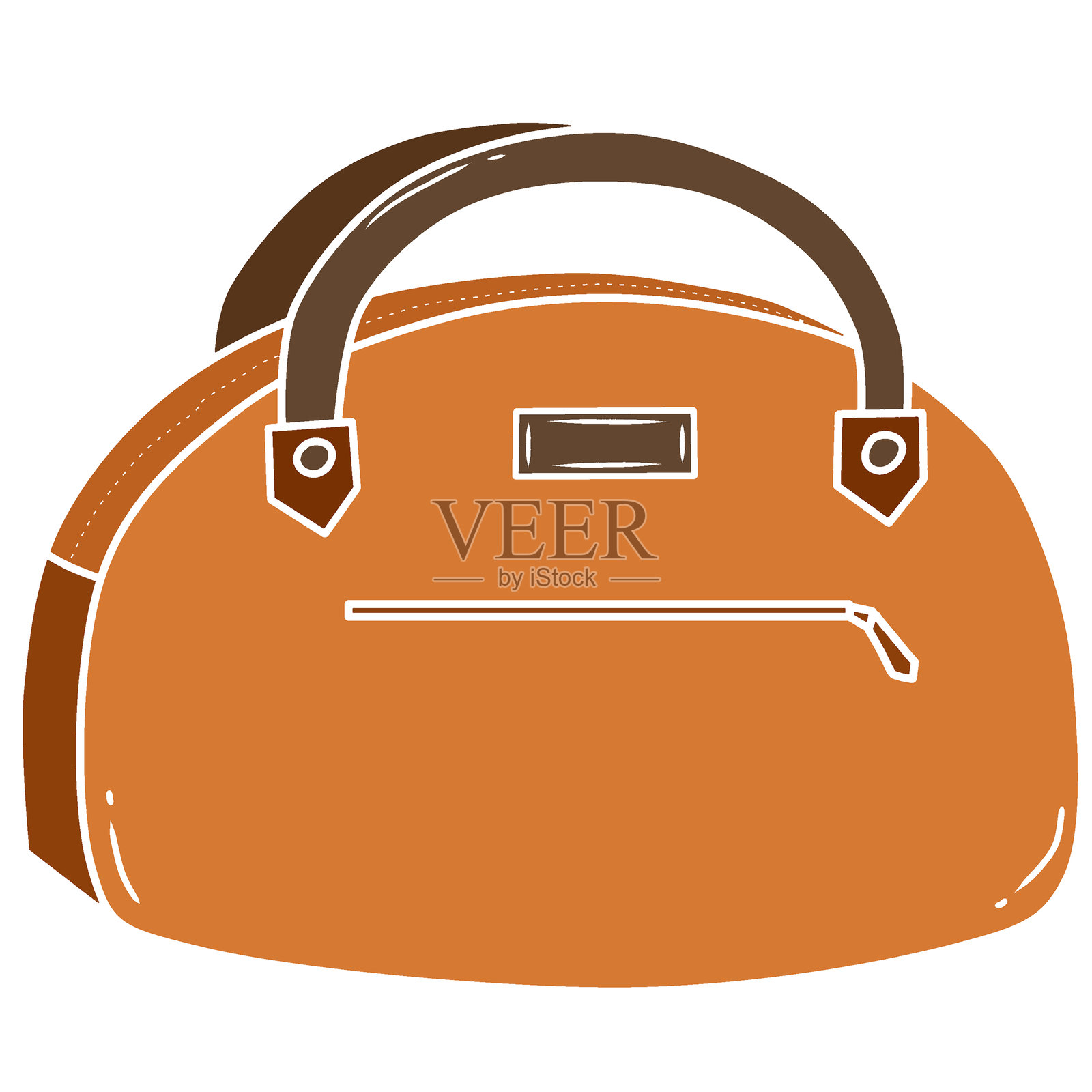 一幅棕色皮革包的图形插图插画图片素材