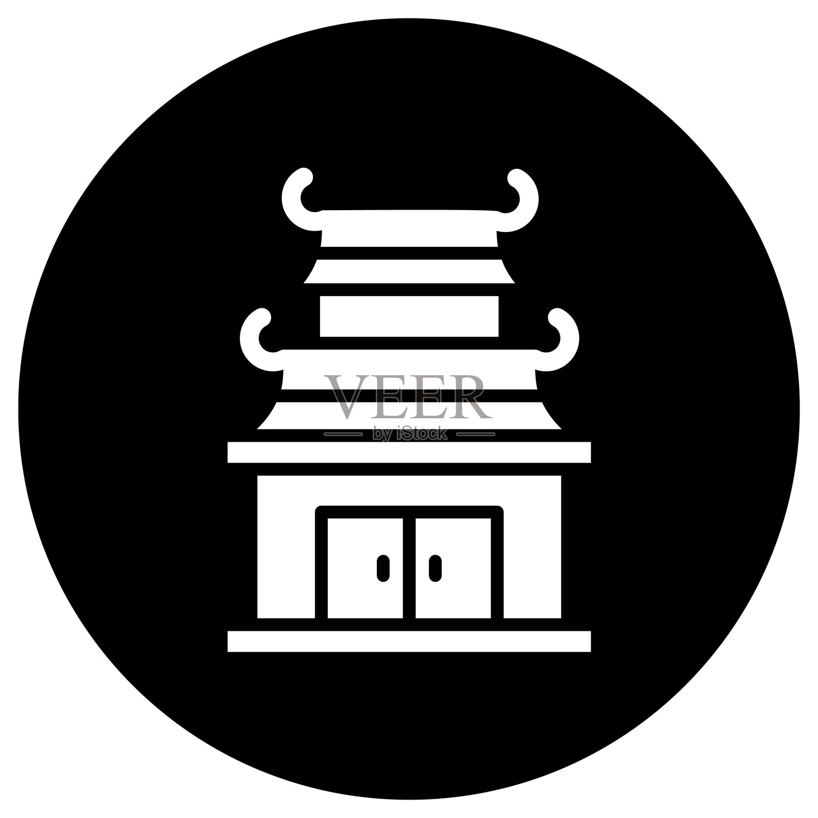 中国寺庙矢量图标设计插图插画图片素材