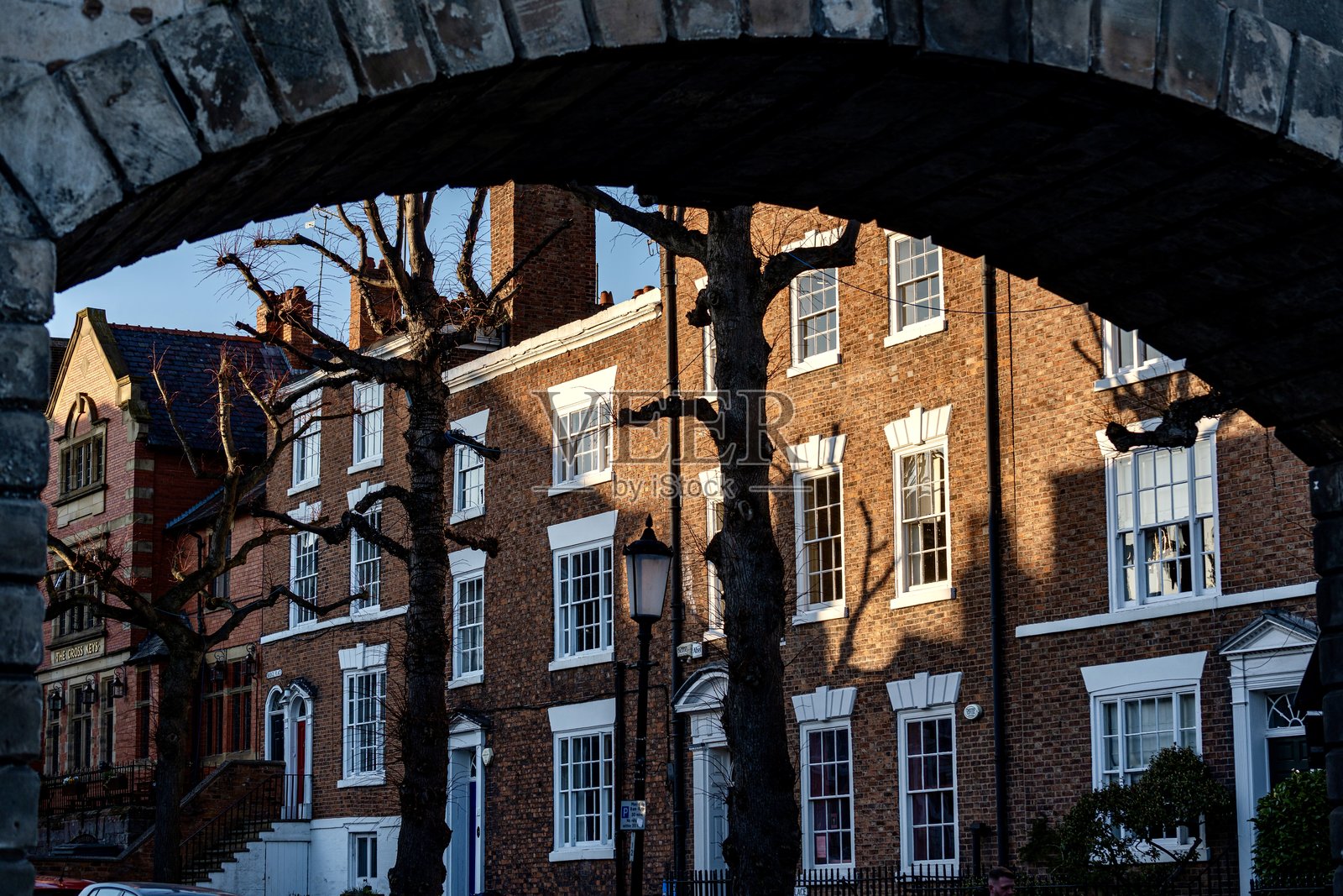 从城墙上看到的切斯特照片摄影图片