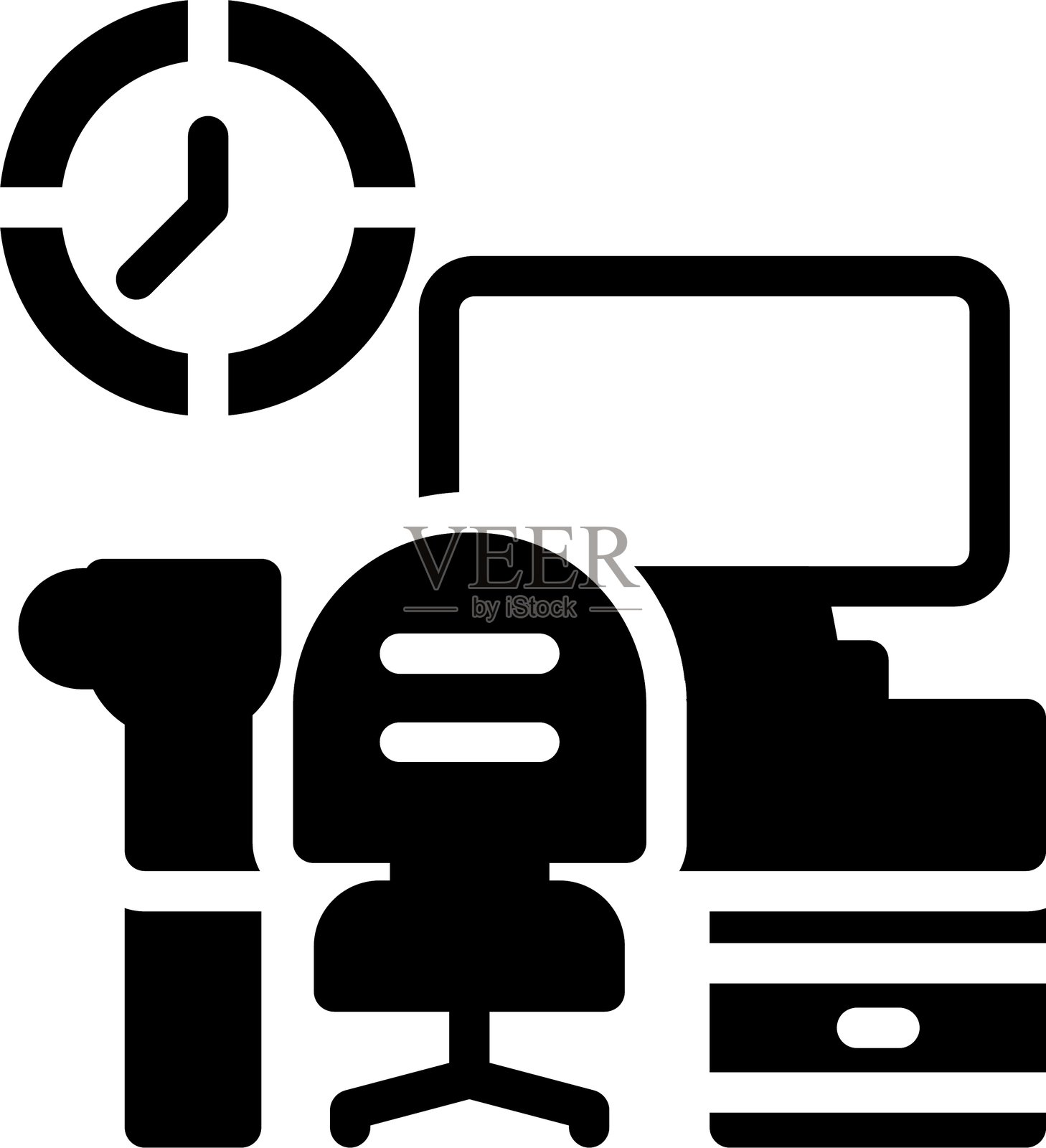 办公室工作日程图标设计插画图片素材