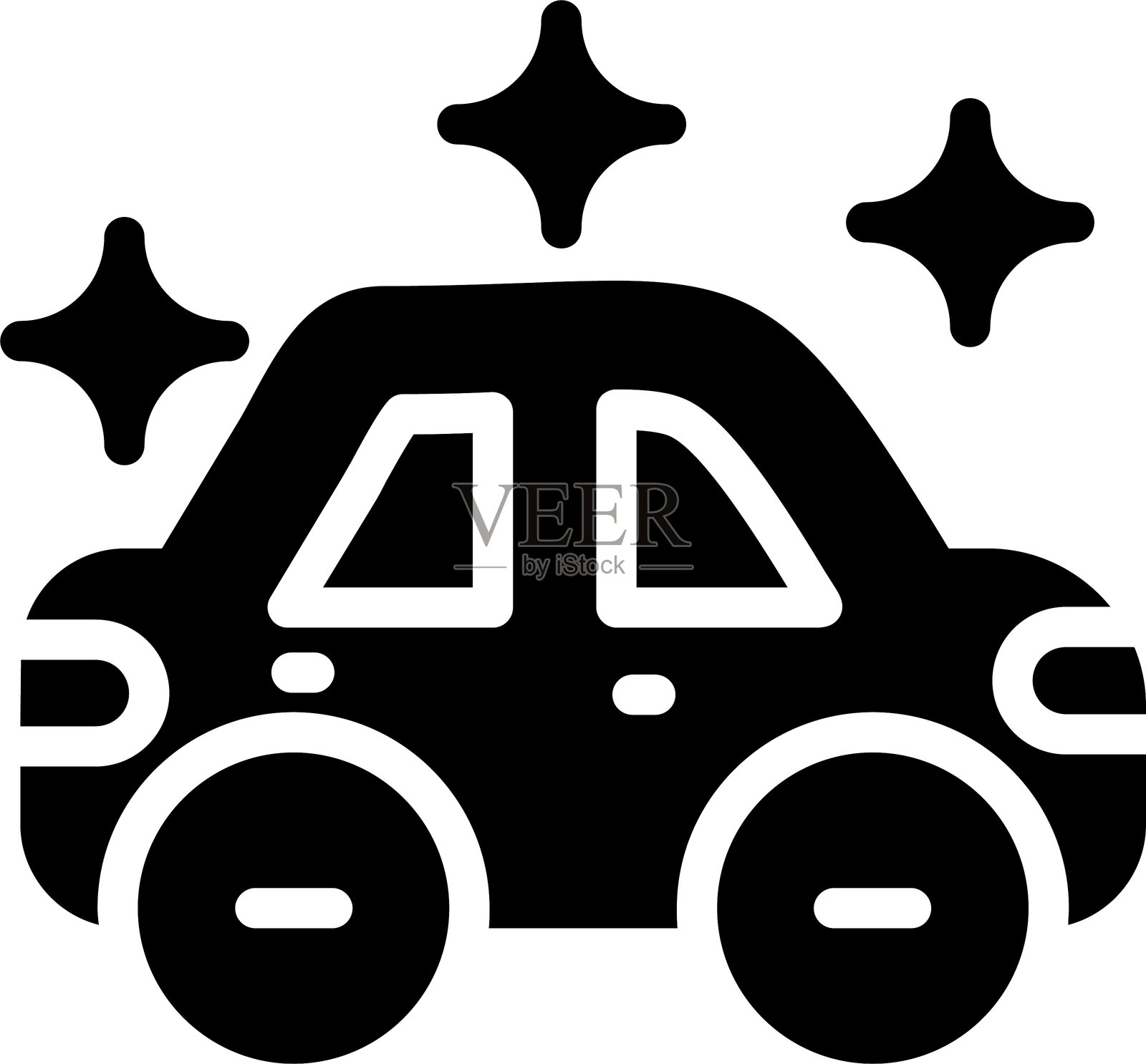 带有清洁工具包的汽车图标设计插画图片素材