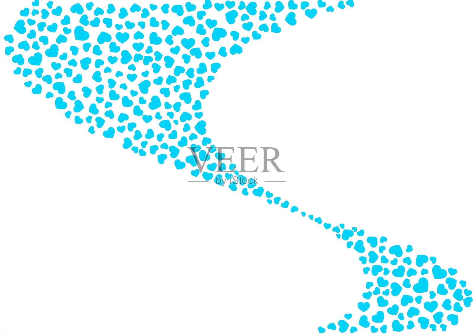 心形图案背景，浅蓝色纯色，心形插画图片素材