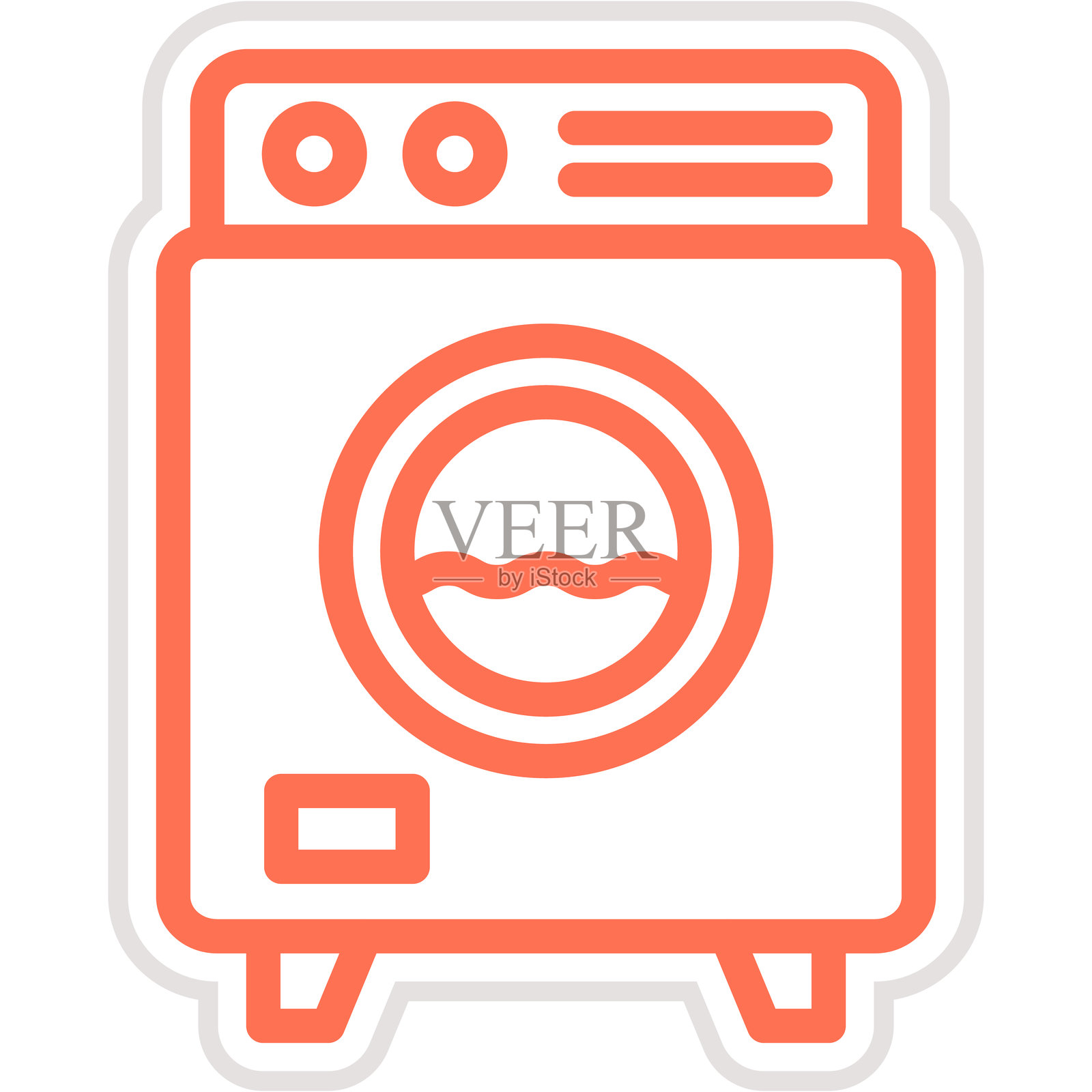 洗衣机矢量图标设计插图插画图片素材