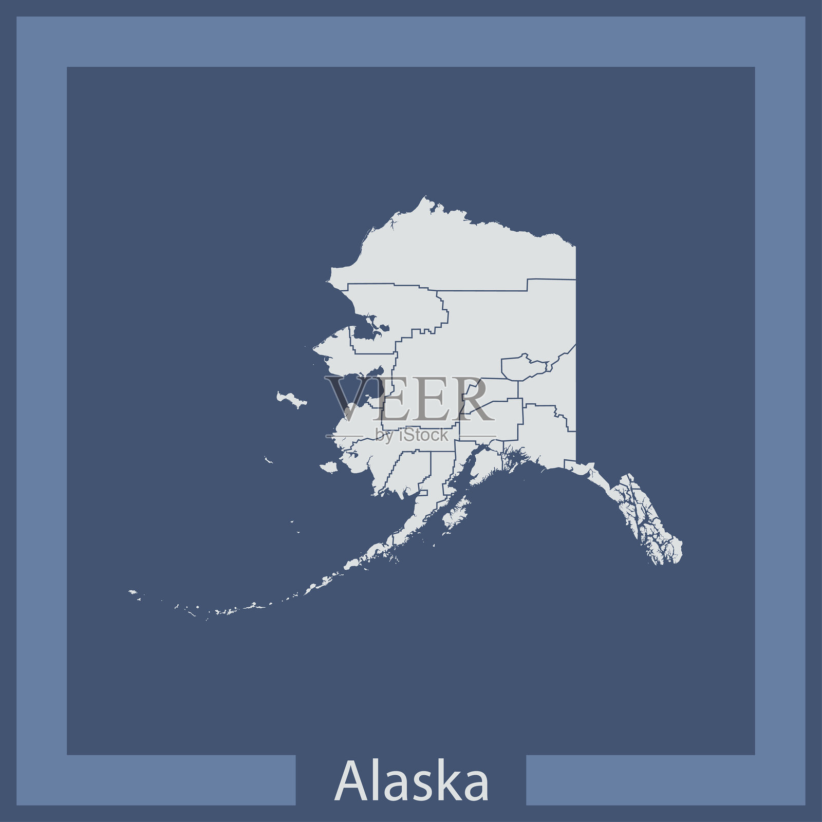 阿拉斯加地图矢量图插画图片素材