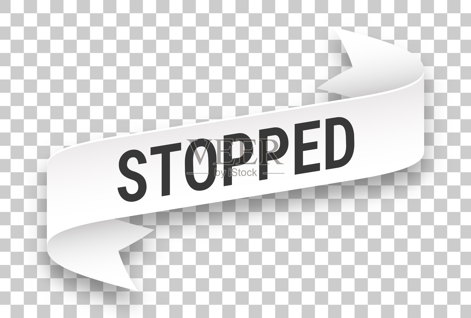 停止 - 透明背景上的3D横幅插画图片素材
