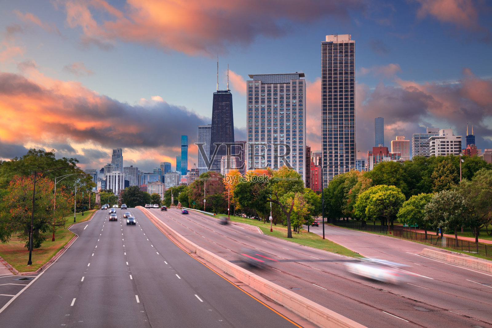 美国伊利诺伊州芝加哥。照片摄影图片
