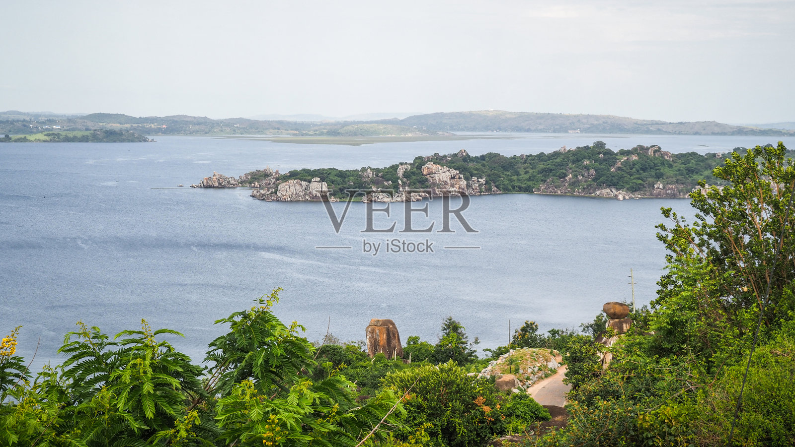 坦桑尼亚姆万扎的维多利亚湖全景照片摄影图片