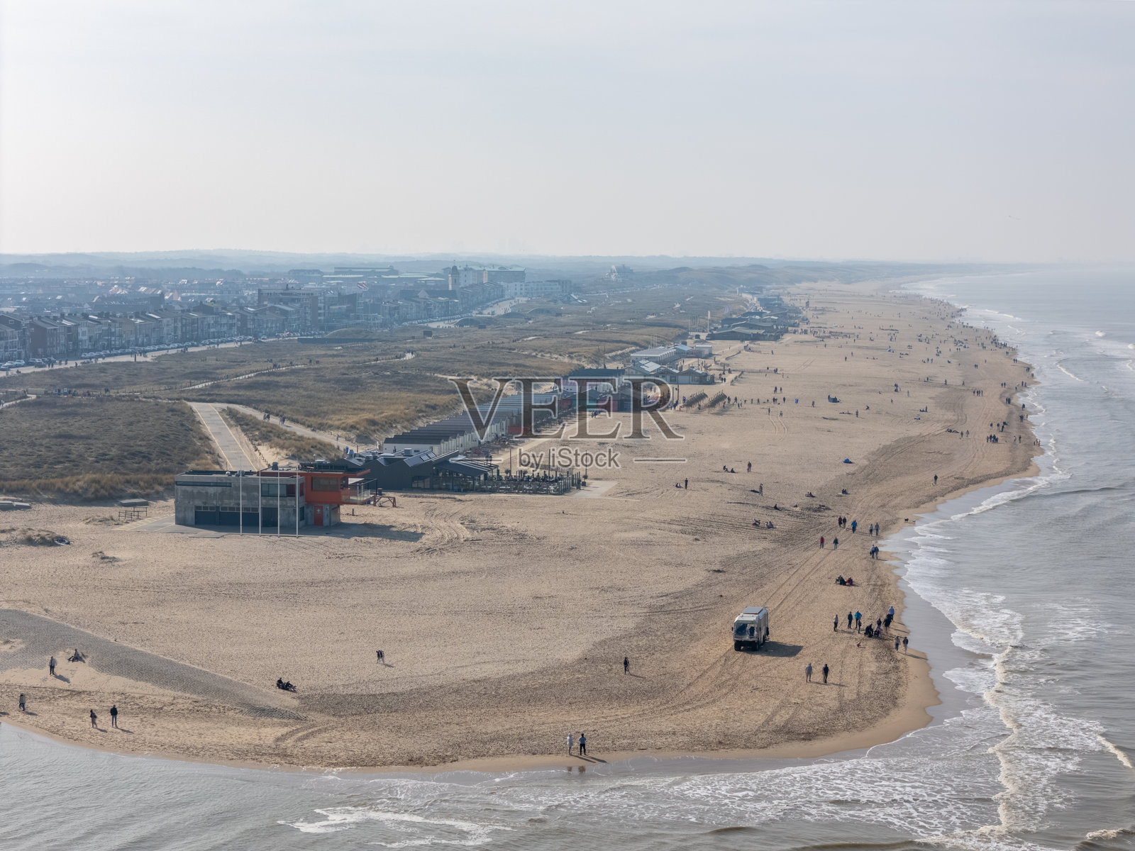 卡特维克的海滩航拍图照片摄影图片