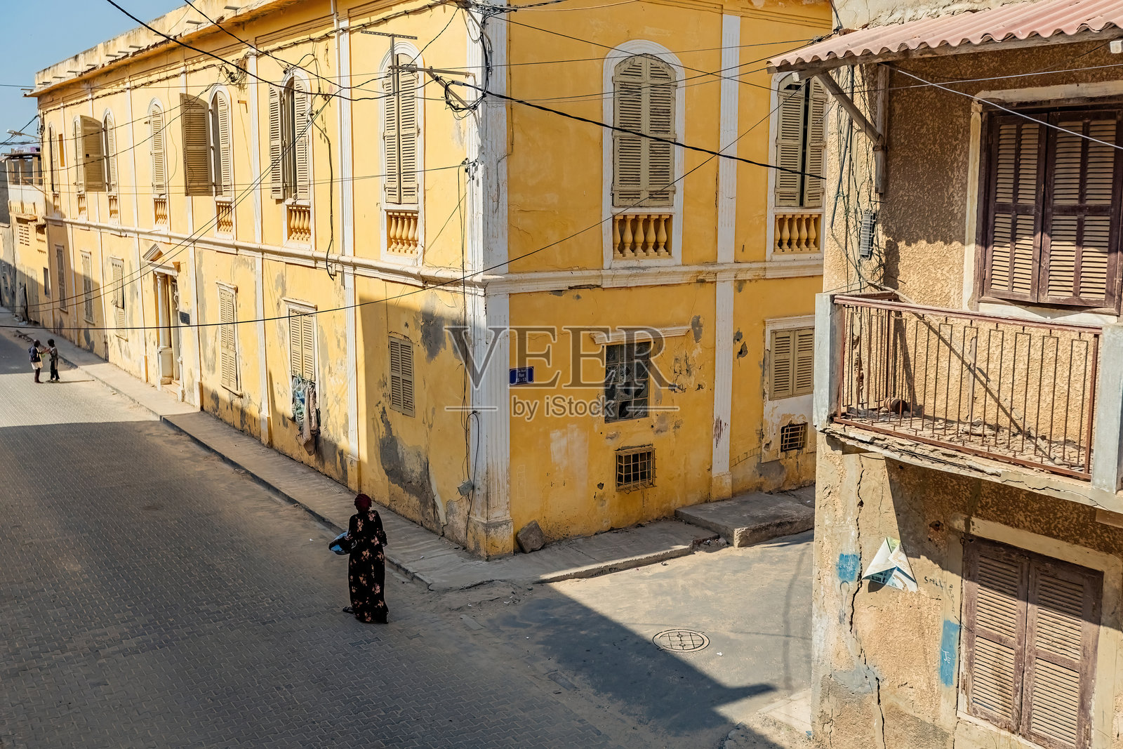 圣路易斯镇的历史建筑,联合国教科文组织世界遗产,塞内加尔照片摄影图片