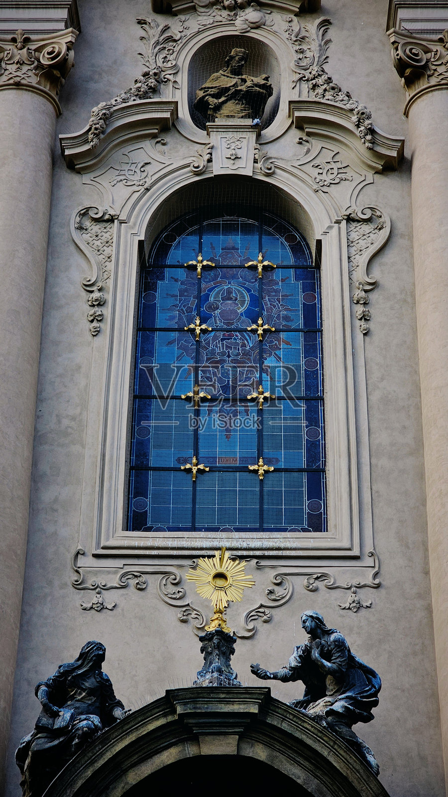 布拉格老城的建筑细节照片摄影图片