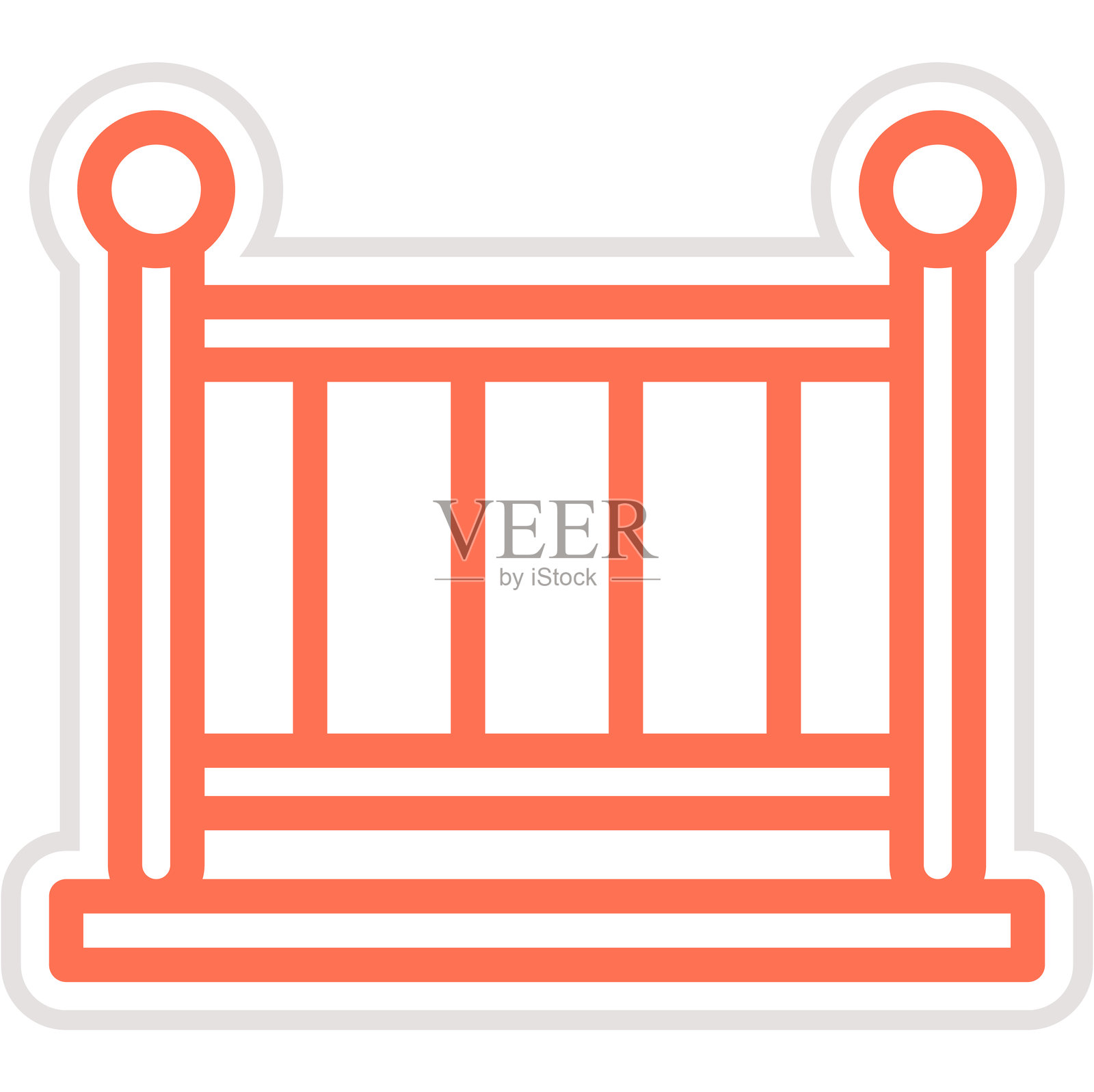 婴儿床矢量图标设计插图插画图片素材