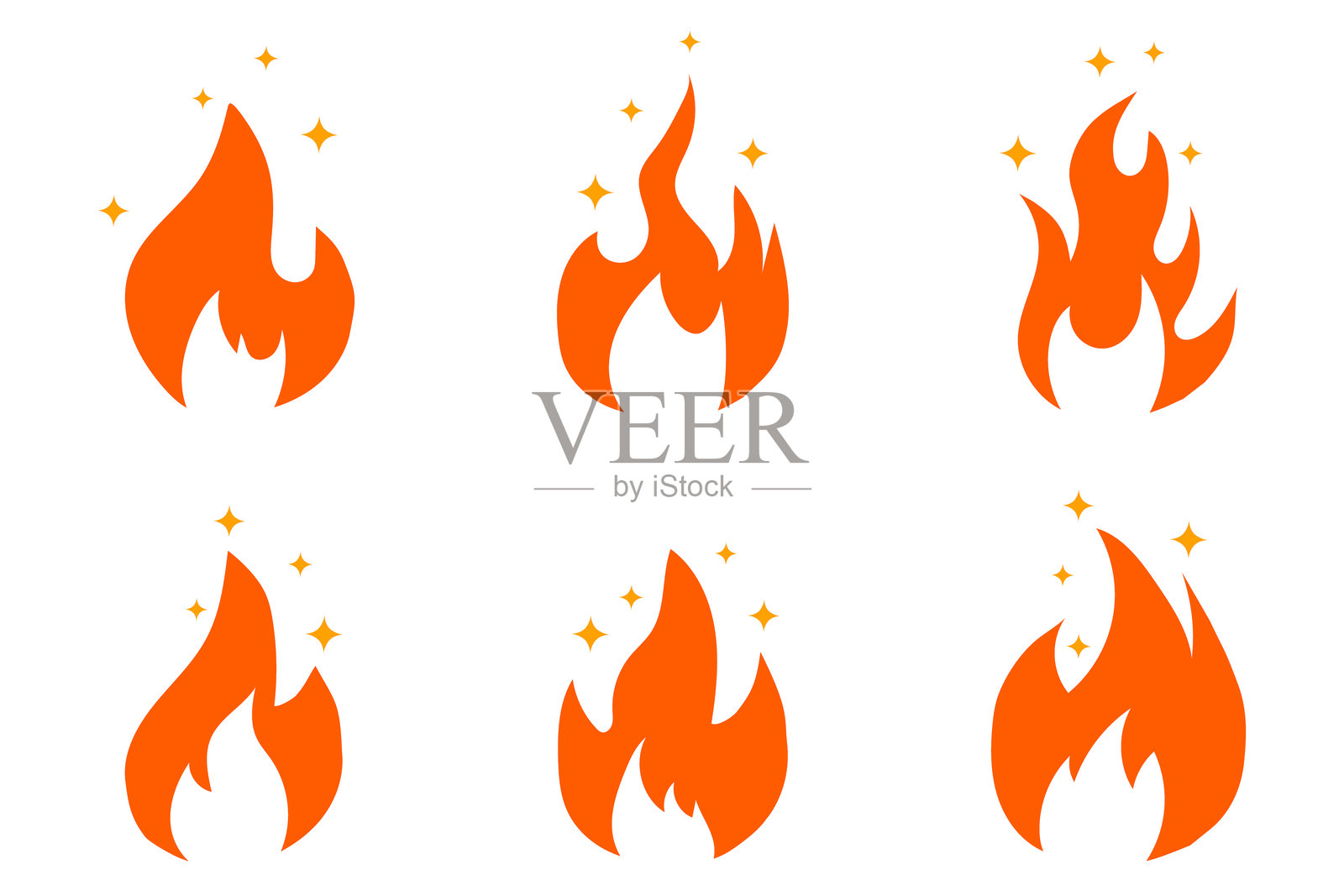火焰，篝火，火焰图标，独立于白色背景。背景图像。明信片，网页横幅，矢量插图。矢量。插画图片素材