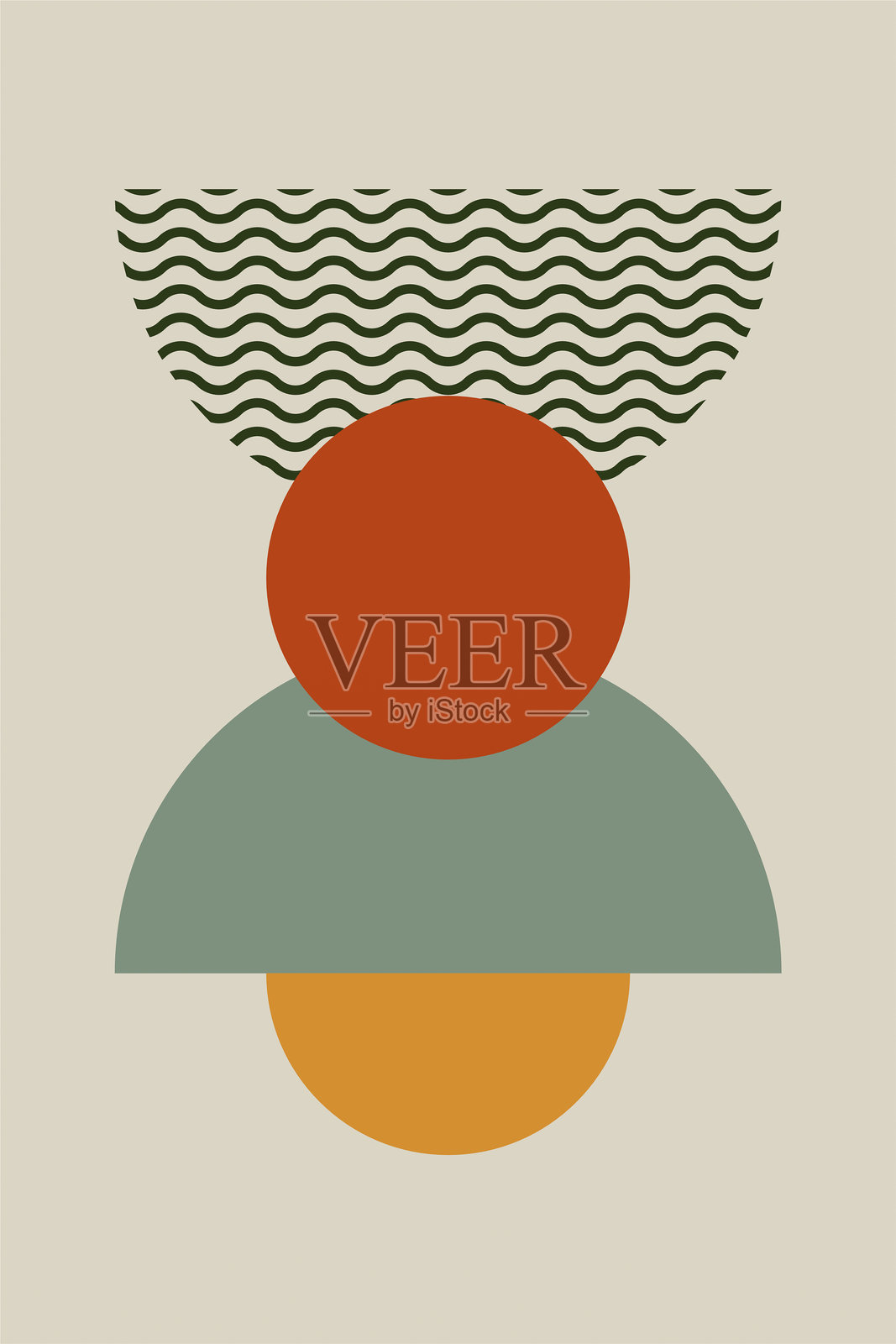 平面色彩包豪斯风格墙面艺术装饰插画图片素材