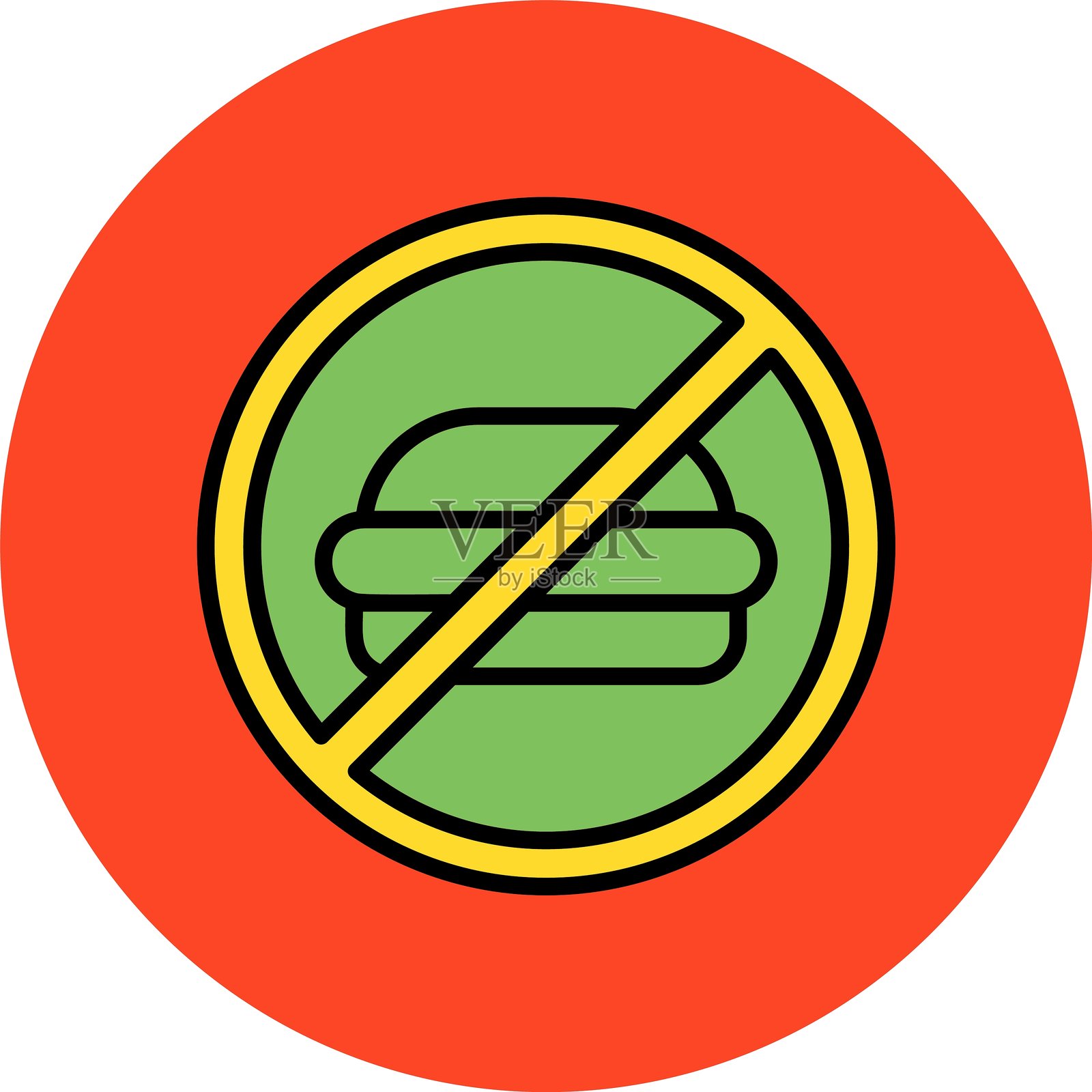 禁止快餐图标插画图片素材