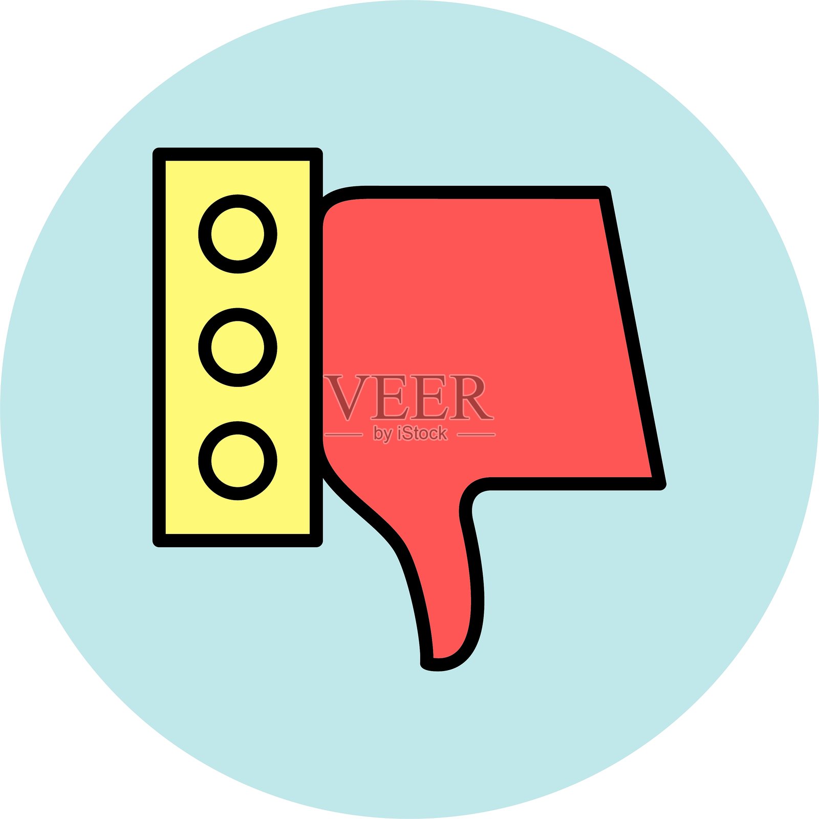 拇指向下图标插画图片素材