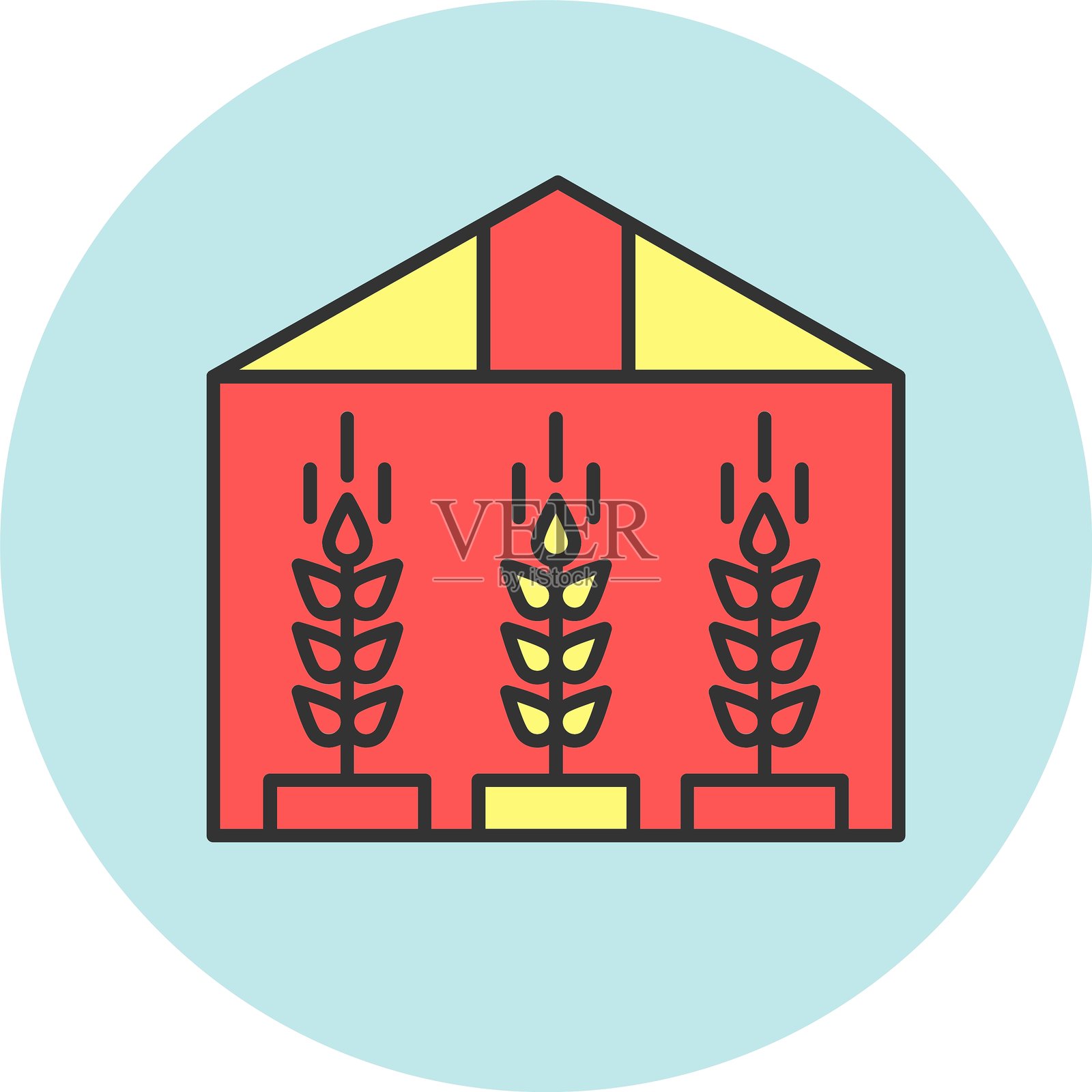 温室图标插画图片素材