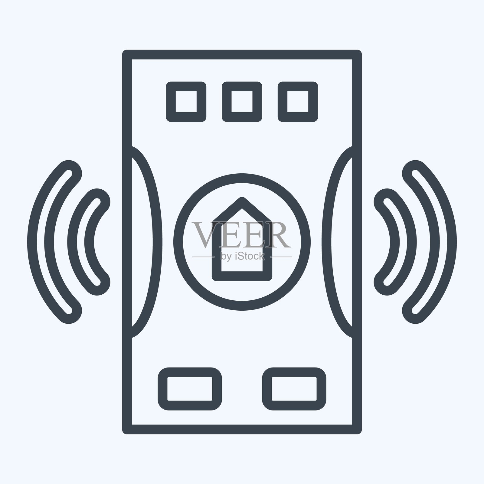 紧急图标，与家庭安全符号相关，线条风格插画图片素材