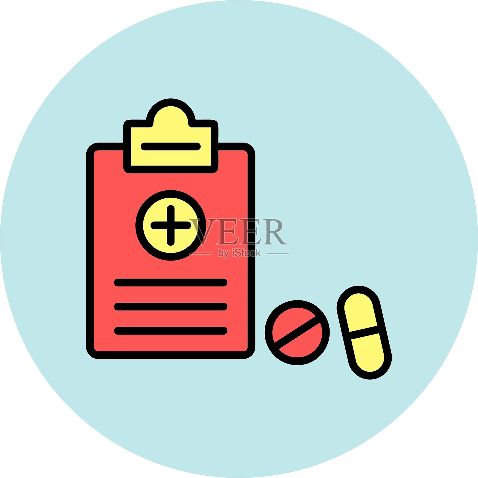 医疗处方图标插画图片素材