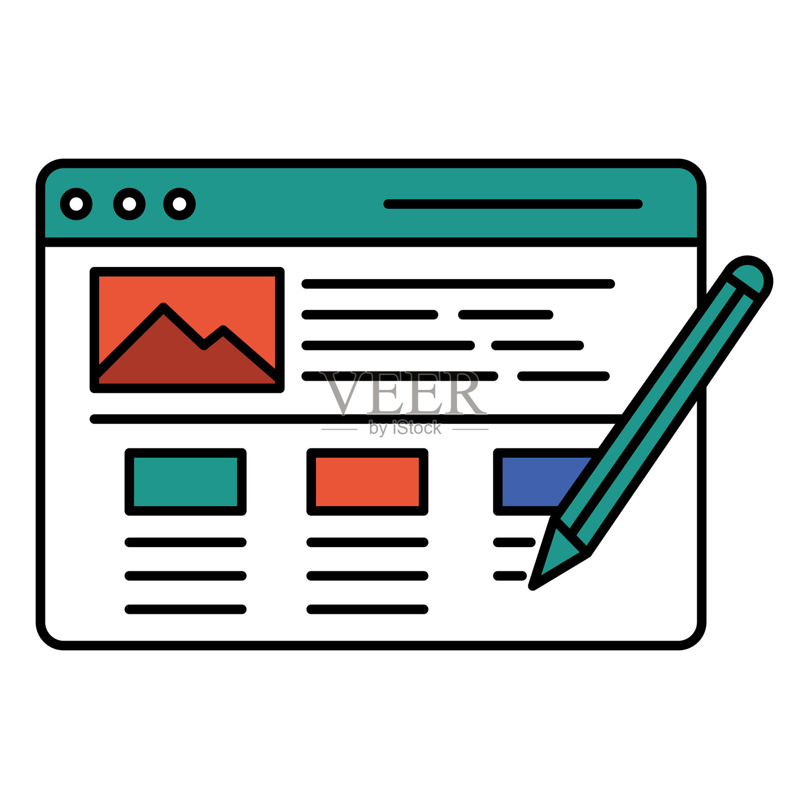 内容优化矢量图标，描绘SEO分析、内容改进和网站流量增长插画图片素材