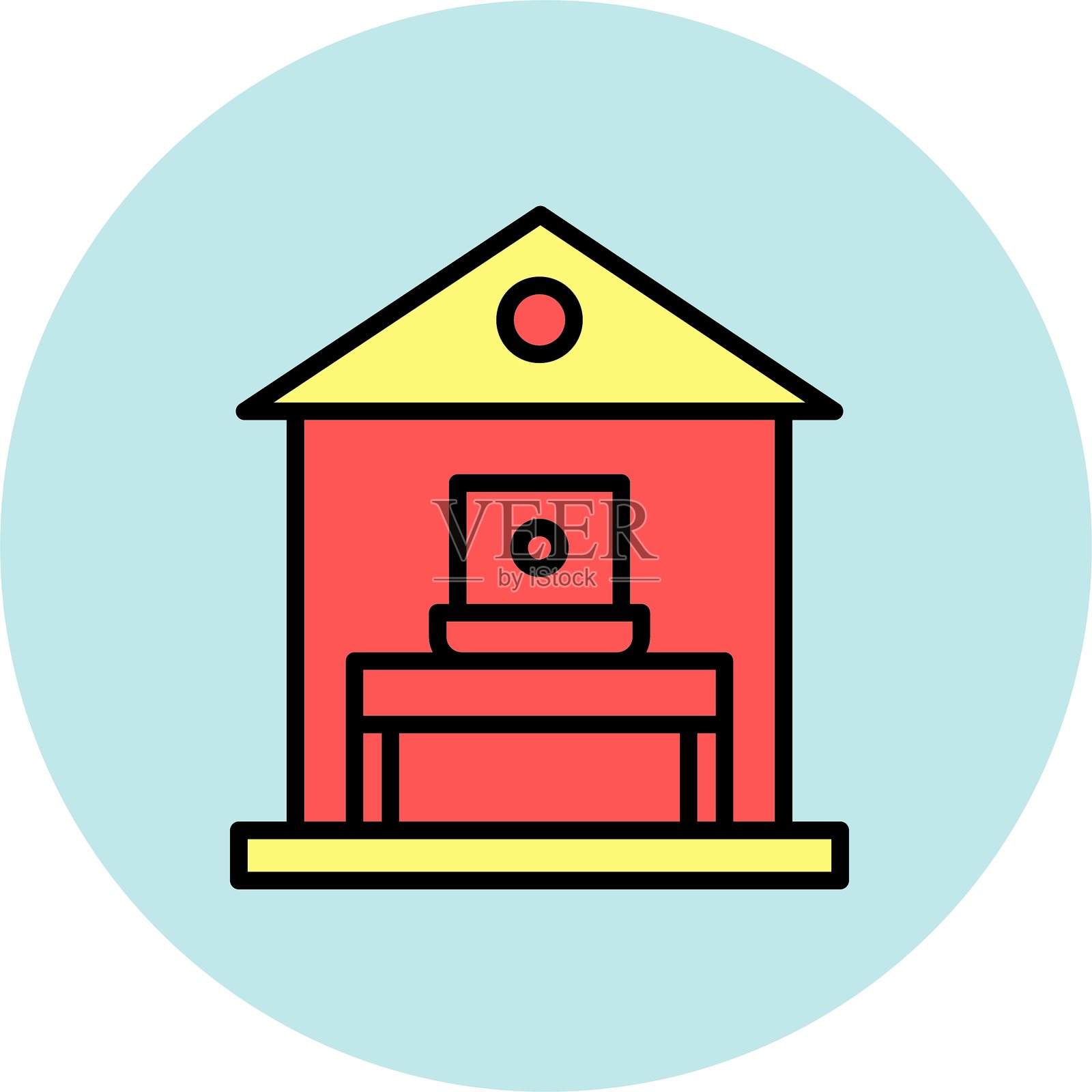 家庭办公室图标插画图片素材