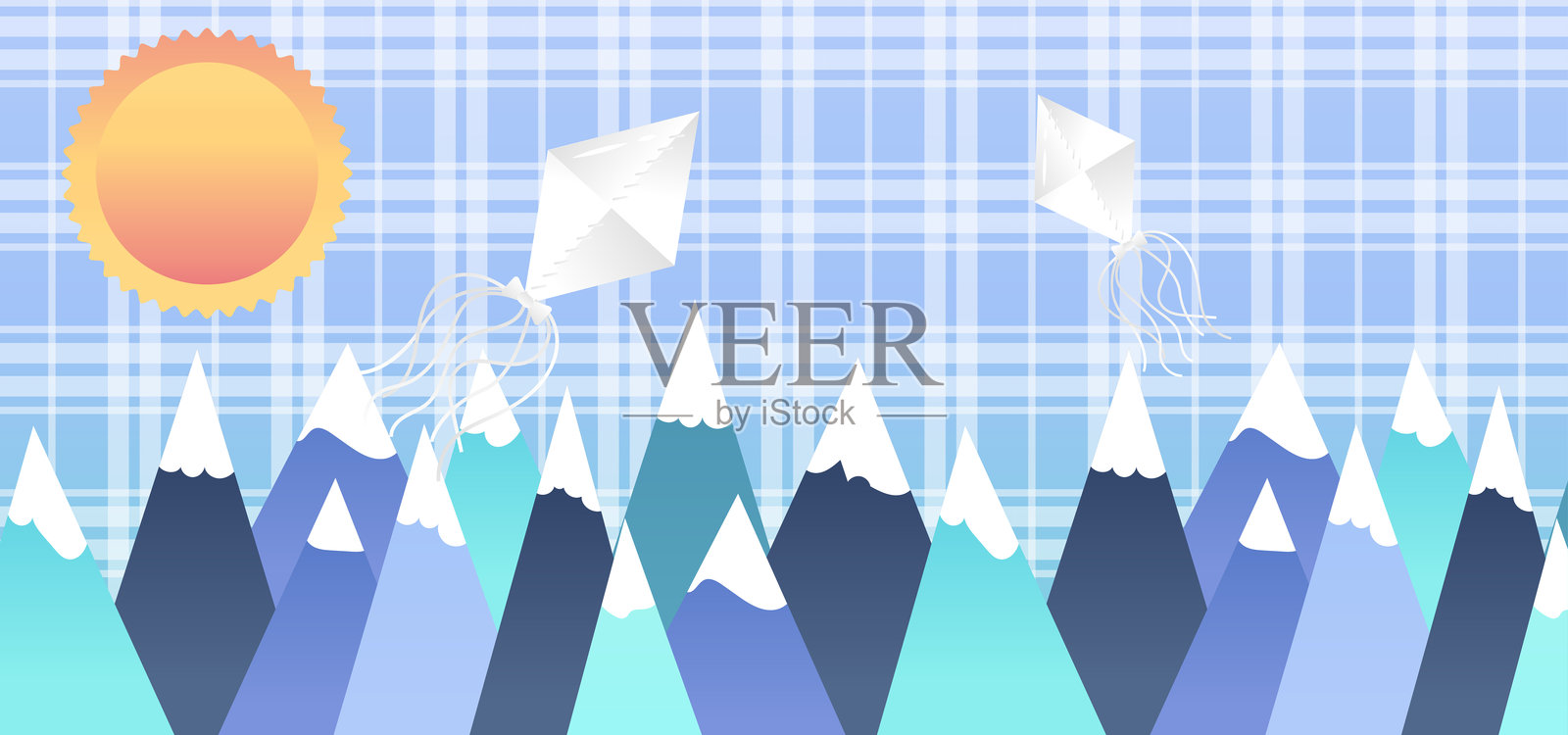 纸山风景多彩背景插画图片素材