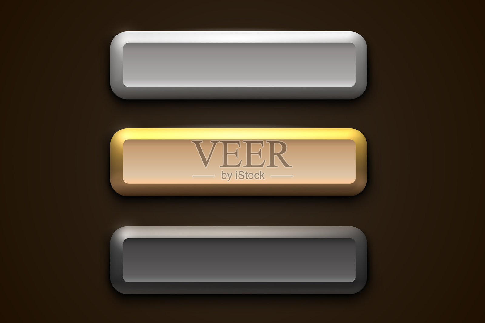 金色、银色、黑色框架标签，活动酒吧按钮，金色招牌。矢量插图插画图片素材