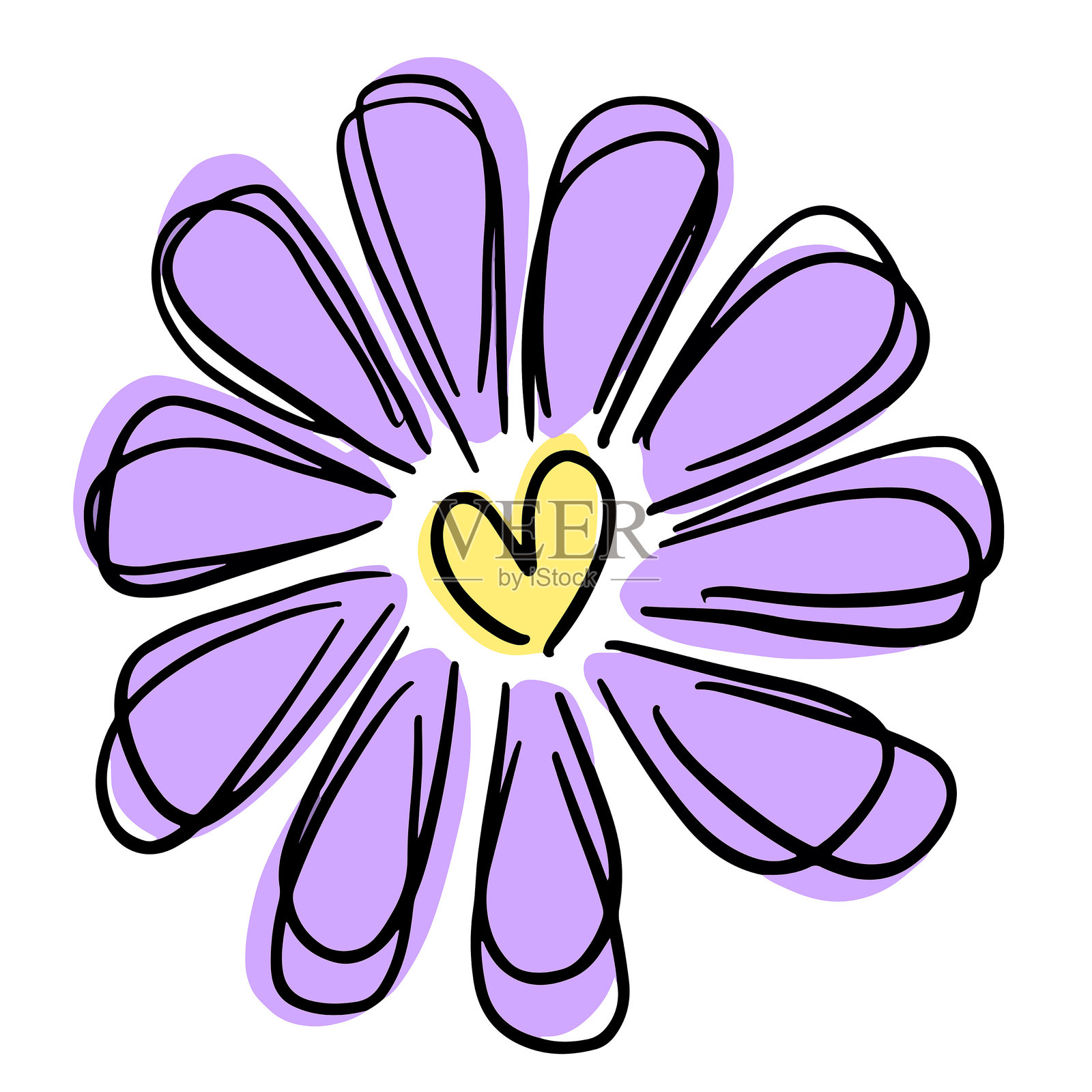 卡通花朵头部旋转插图花卉插画图片素材