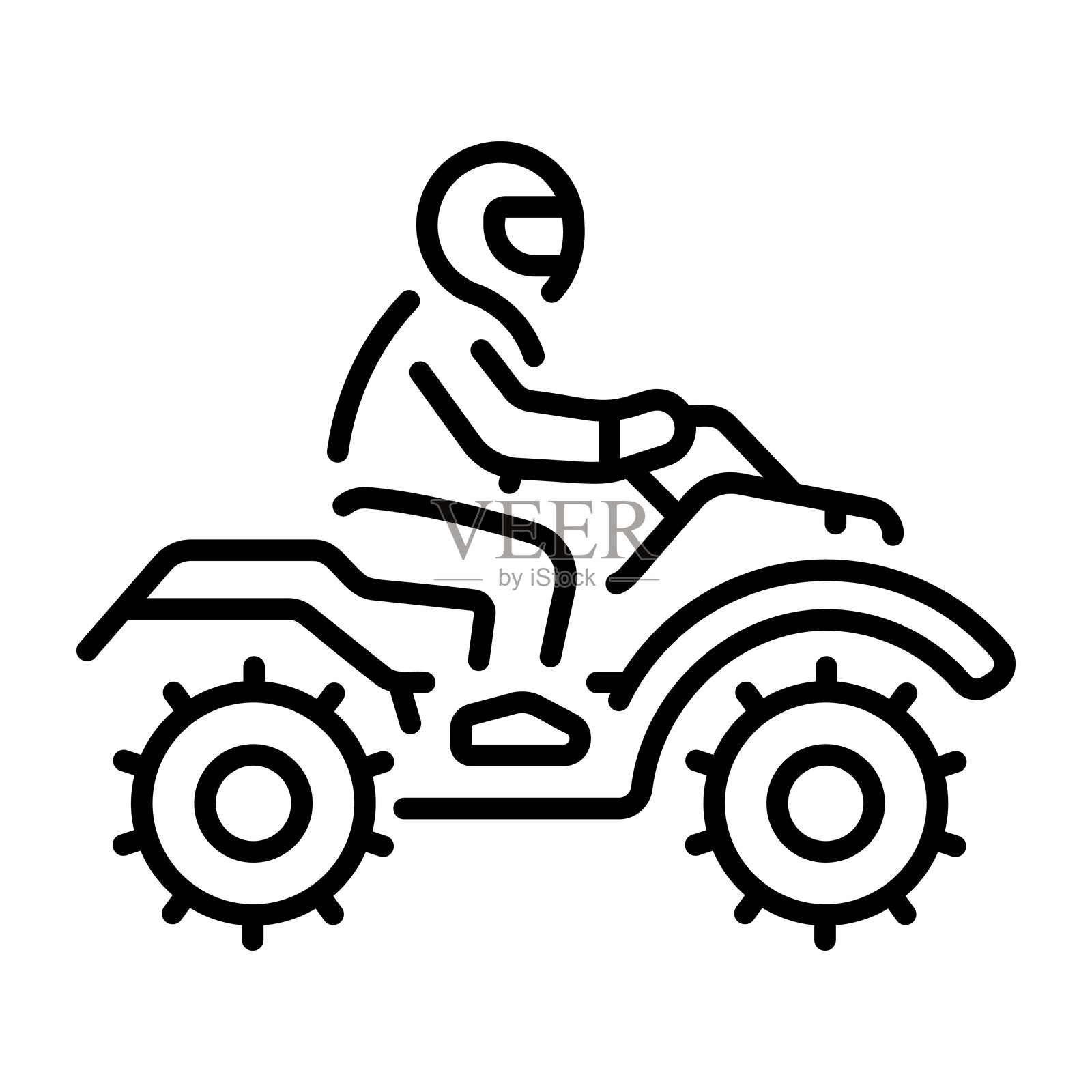 四轮摩托车骑行插画图片素材