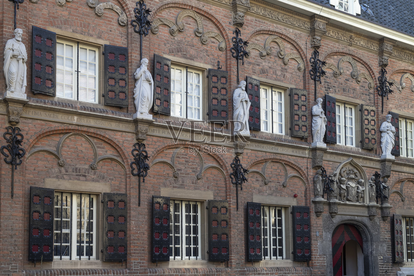 奈梅亨前教宗学校或拉丁学校的正面外观。照片摄影图片