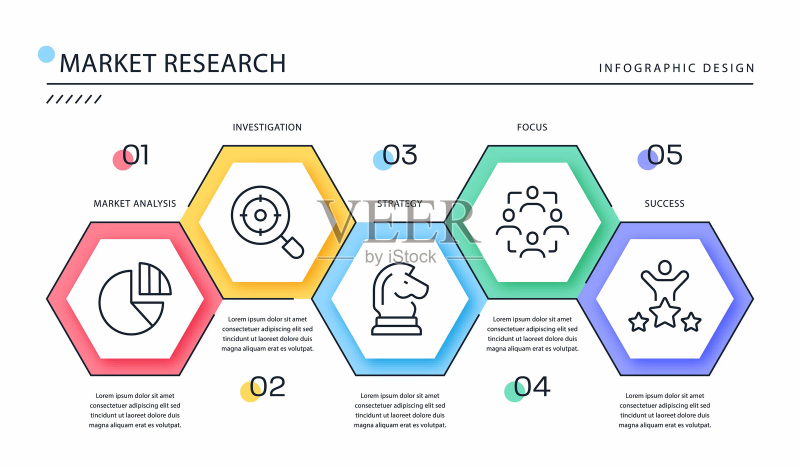 市场调研信息图模板。插画图片素材