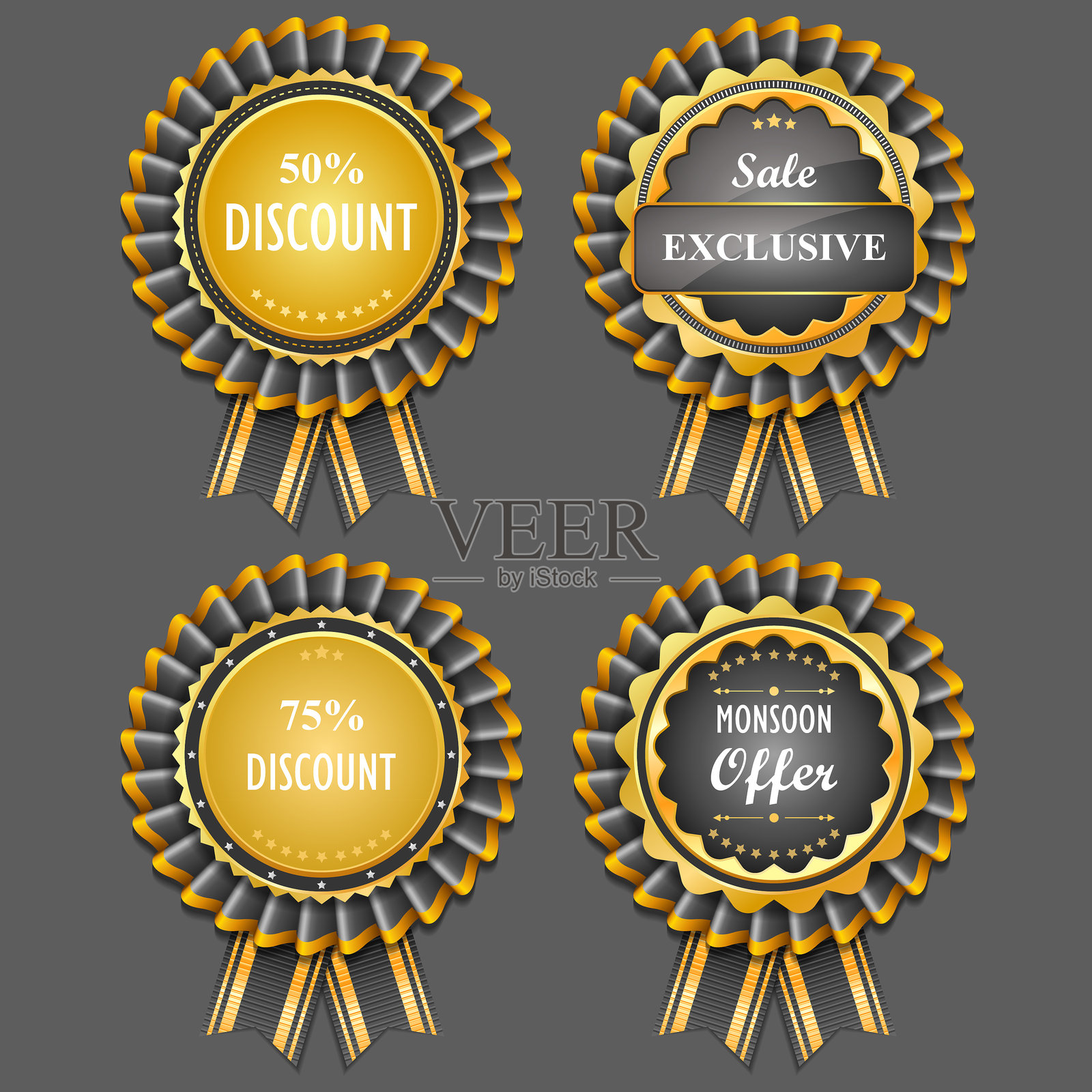 黑色徽章矢量集合插画图片素材